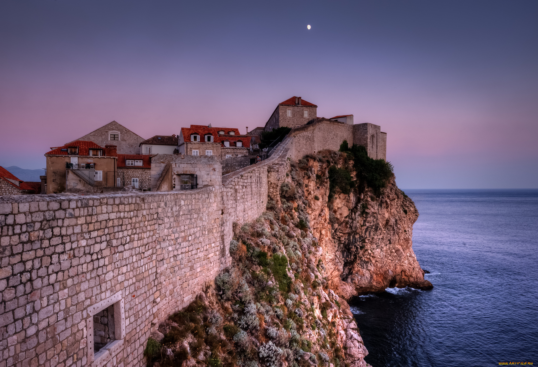 dubrovnik, croatia, города, дубровник, хорватия, море, скала, стена