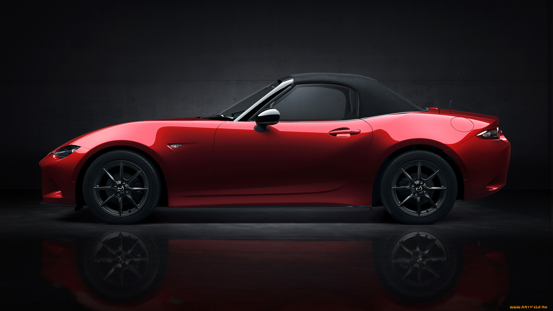 2014, mazda, mx-5, автомобили, mazda, красный, тюнинг, сбоку