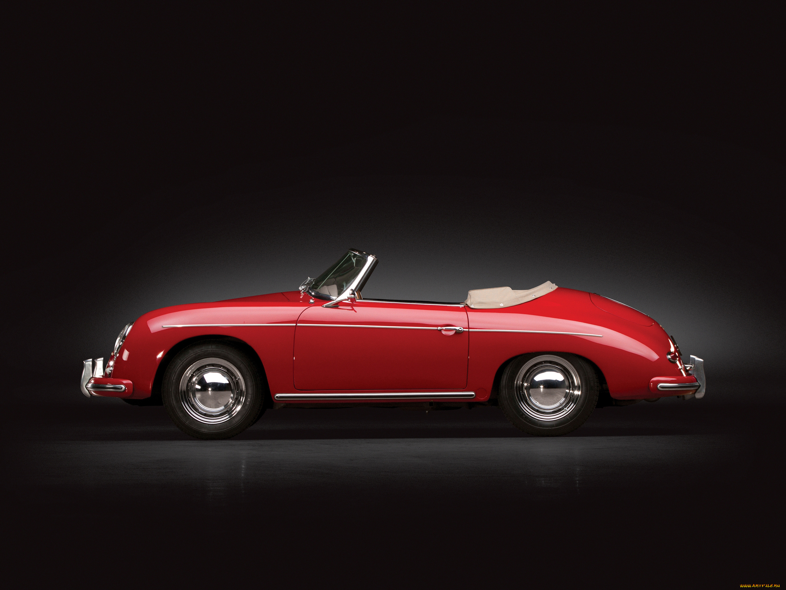 автомобили, porsche, 1600, t2, convertible, d, красный, 1958г, 356a