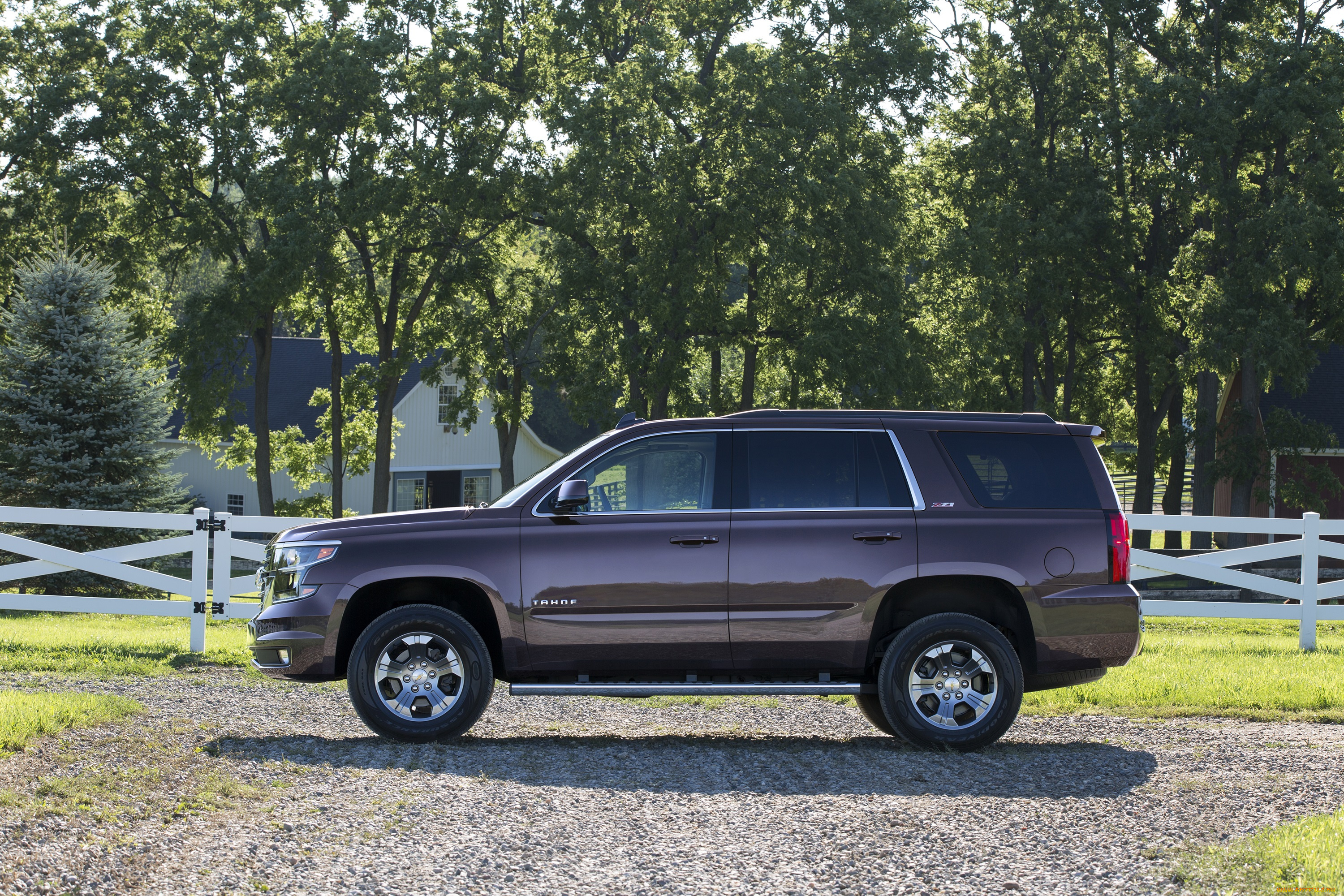 автомобили, chevrolet, tahoe, 2015г, z71, темный