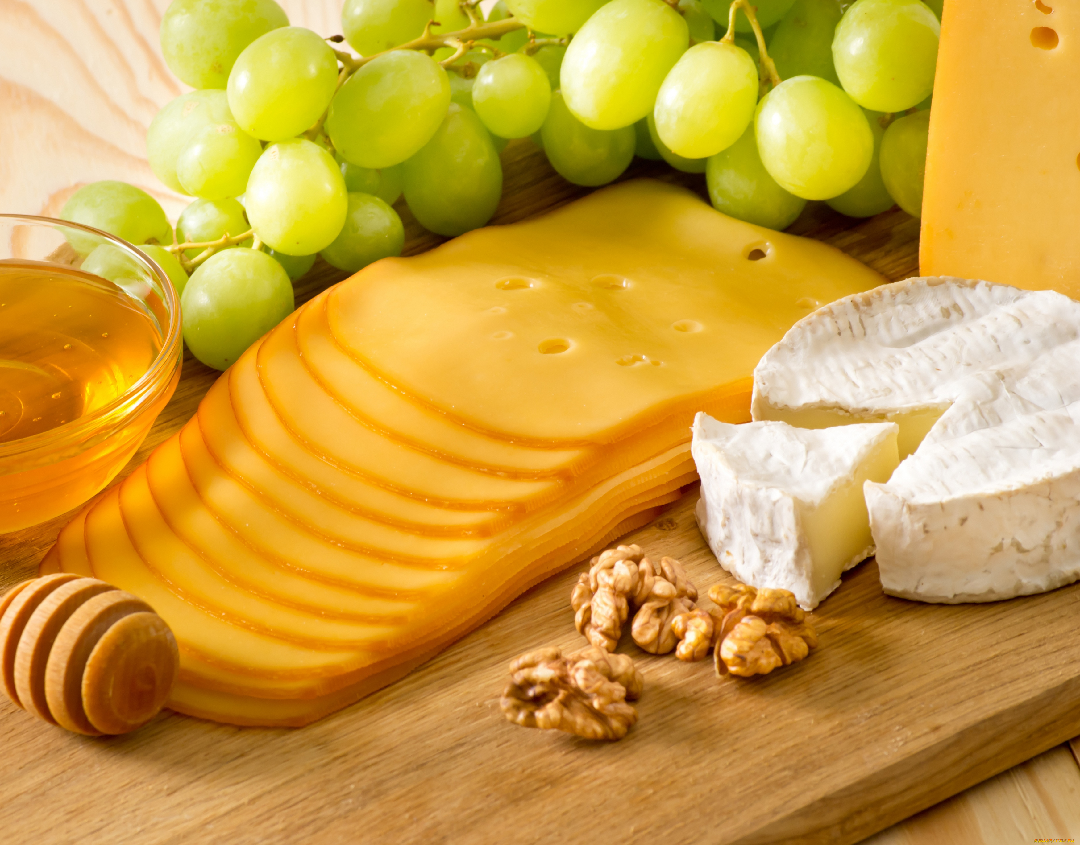 еда, сырные, изделия, nuts, honey, сыр, виноград, мед, орехи, cheese, grapes