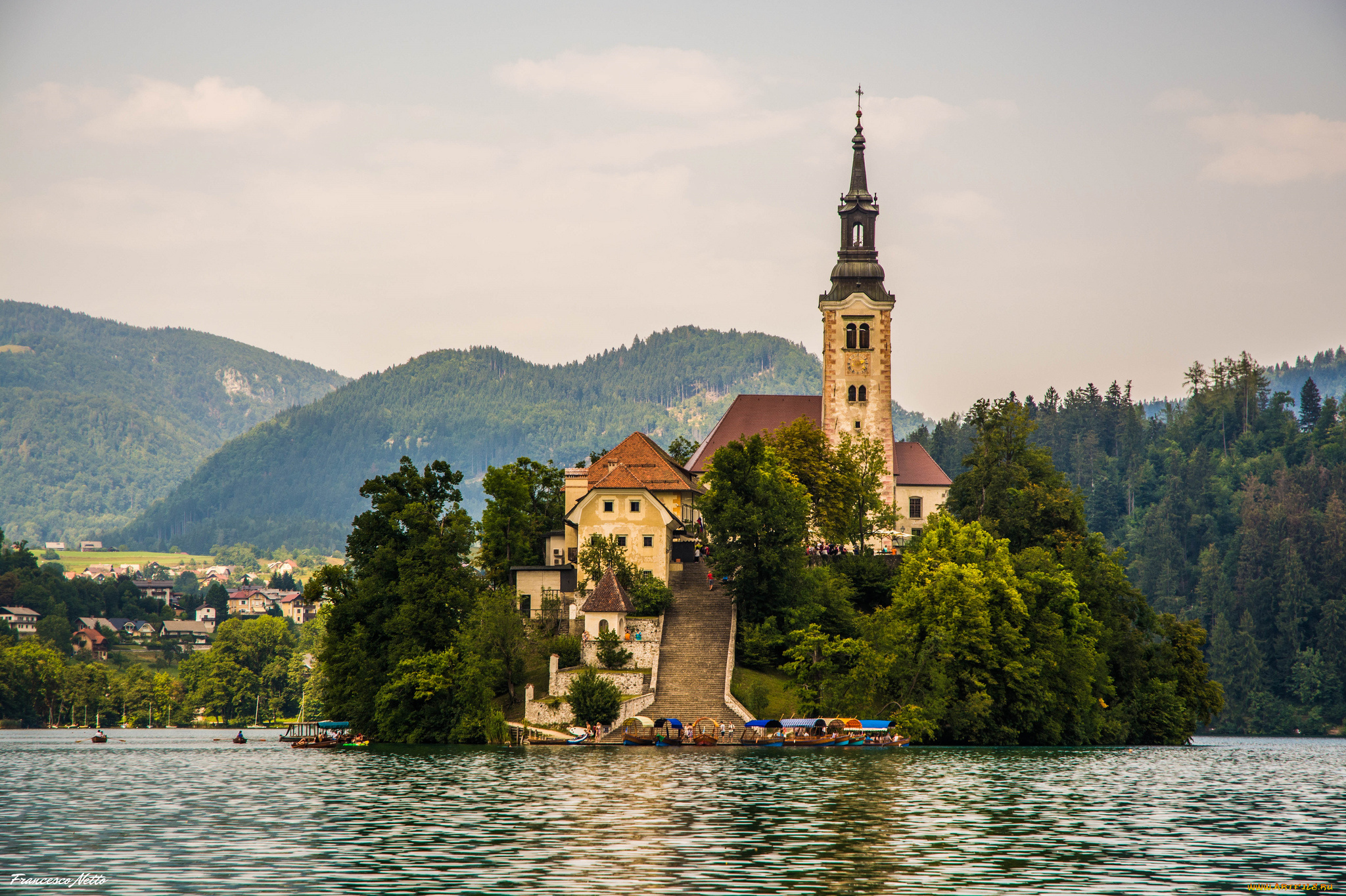 bled, , slovenia, города, -, здания, , дома, озеро, остров, шпиль