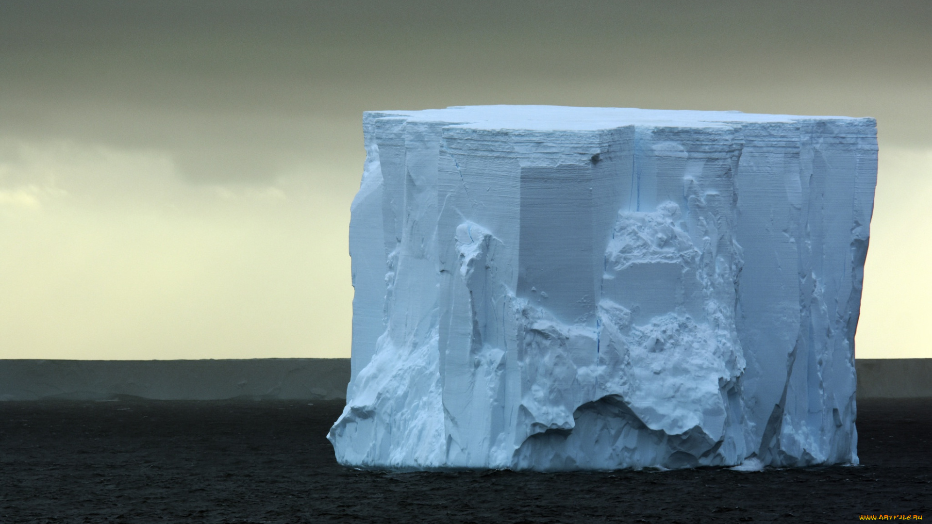 природа, айсберги, и, ледники, storm, iceberg, sea