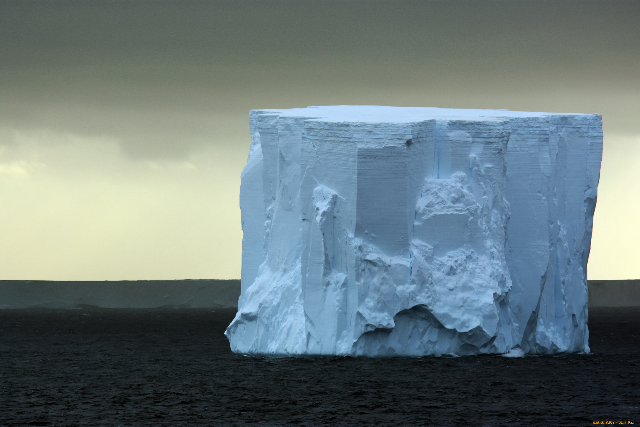 природа, айсберги, и, ледники, storm, iceberg, sea