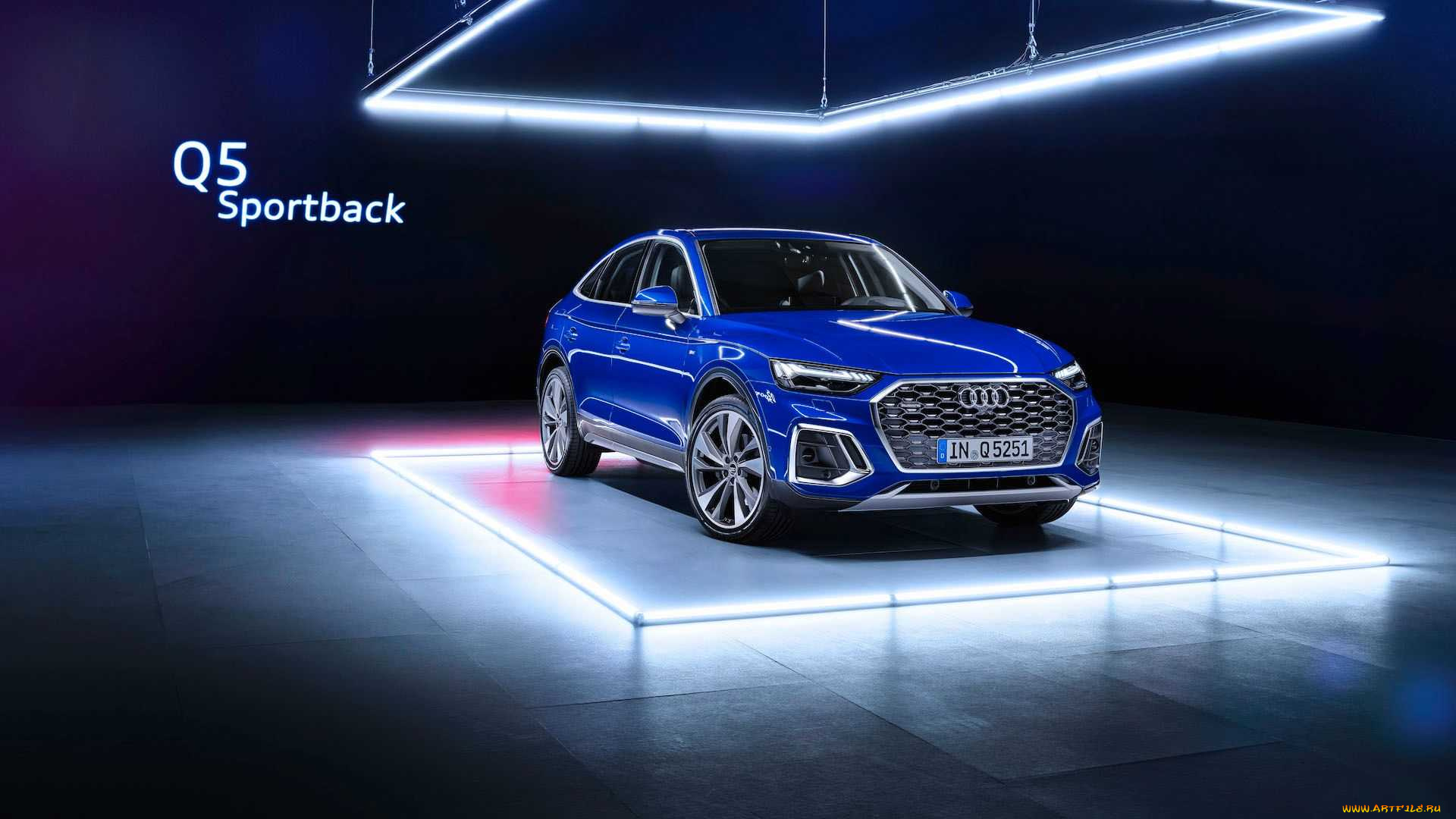 audi, q5, sportback, 2021, автомобили, audi, кросс, купе, 2021, q5, sportback, синий, павильон