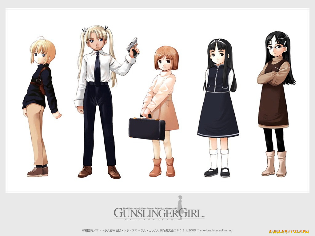 аниме, gun, slinger, girl