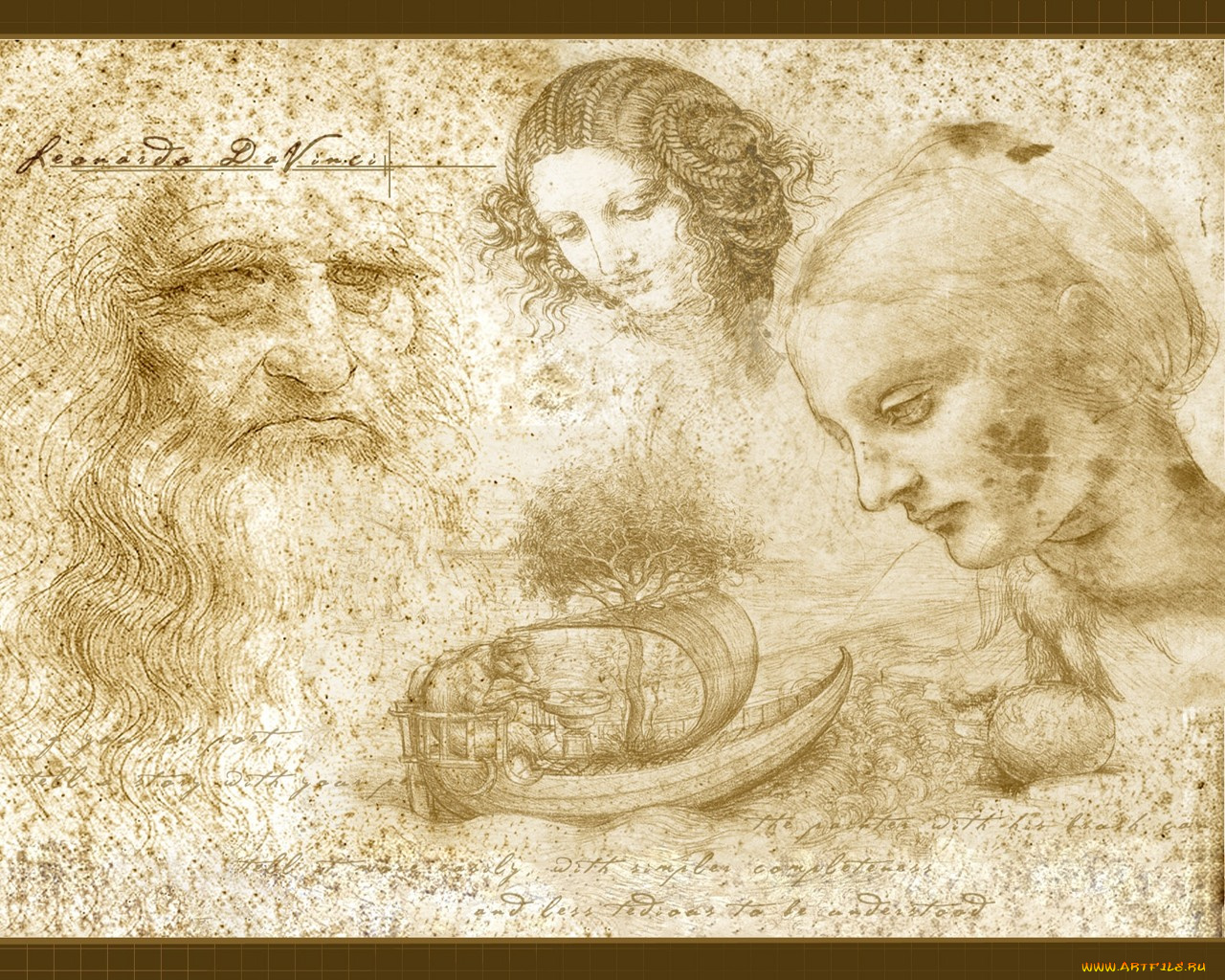 рисованные, leonardo, da, vinci