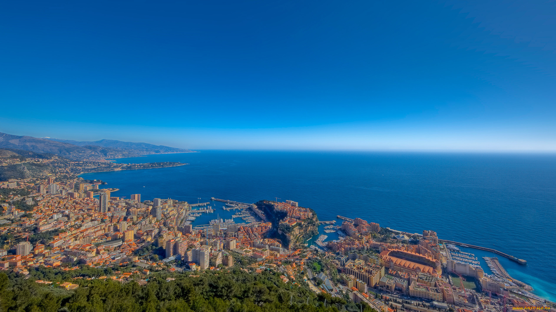 города, монте, карло, монако, monaco, панорама