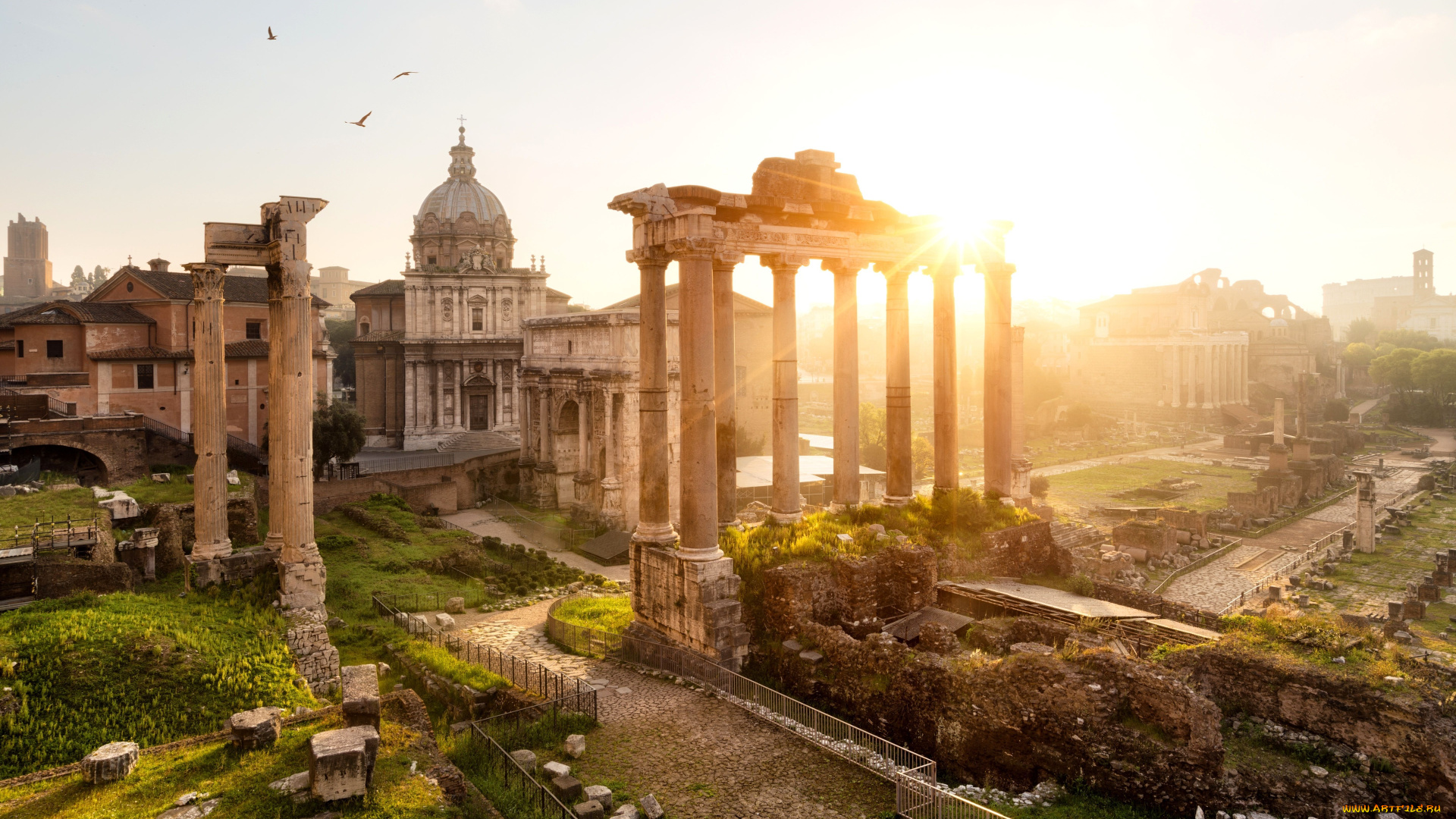 города, рим, ватикан, италия, руины, триумфальная, арка, септимия, севера, колонны, храма, сатурна, римский, форум, italy, rome, forum, romanum