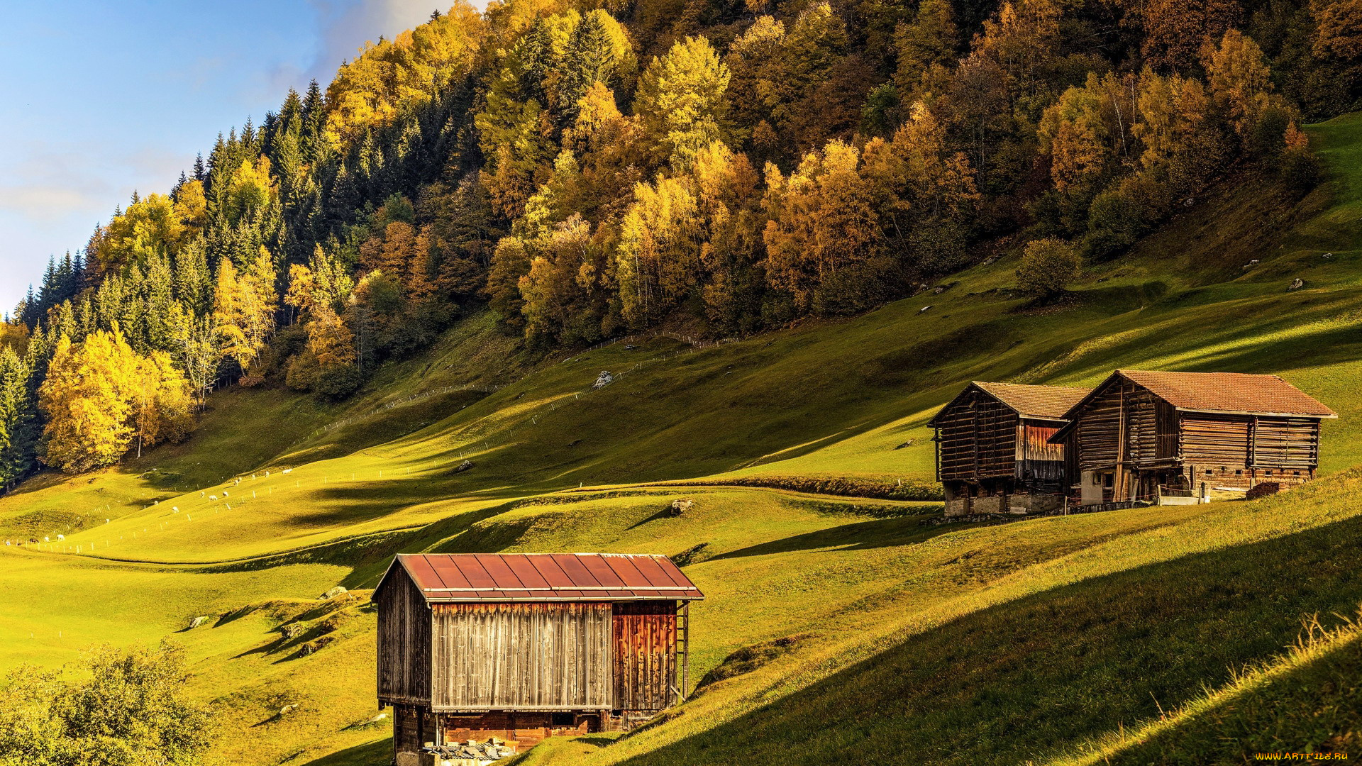 austrian, alps, города, -, здания, , дома, austrian, alps