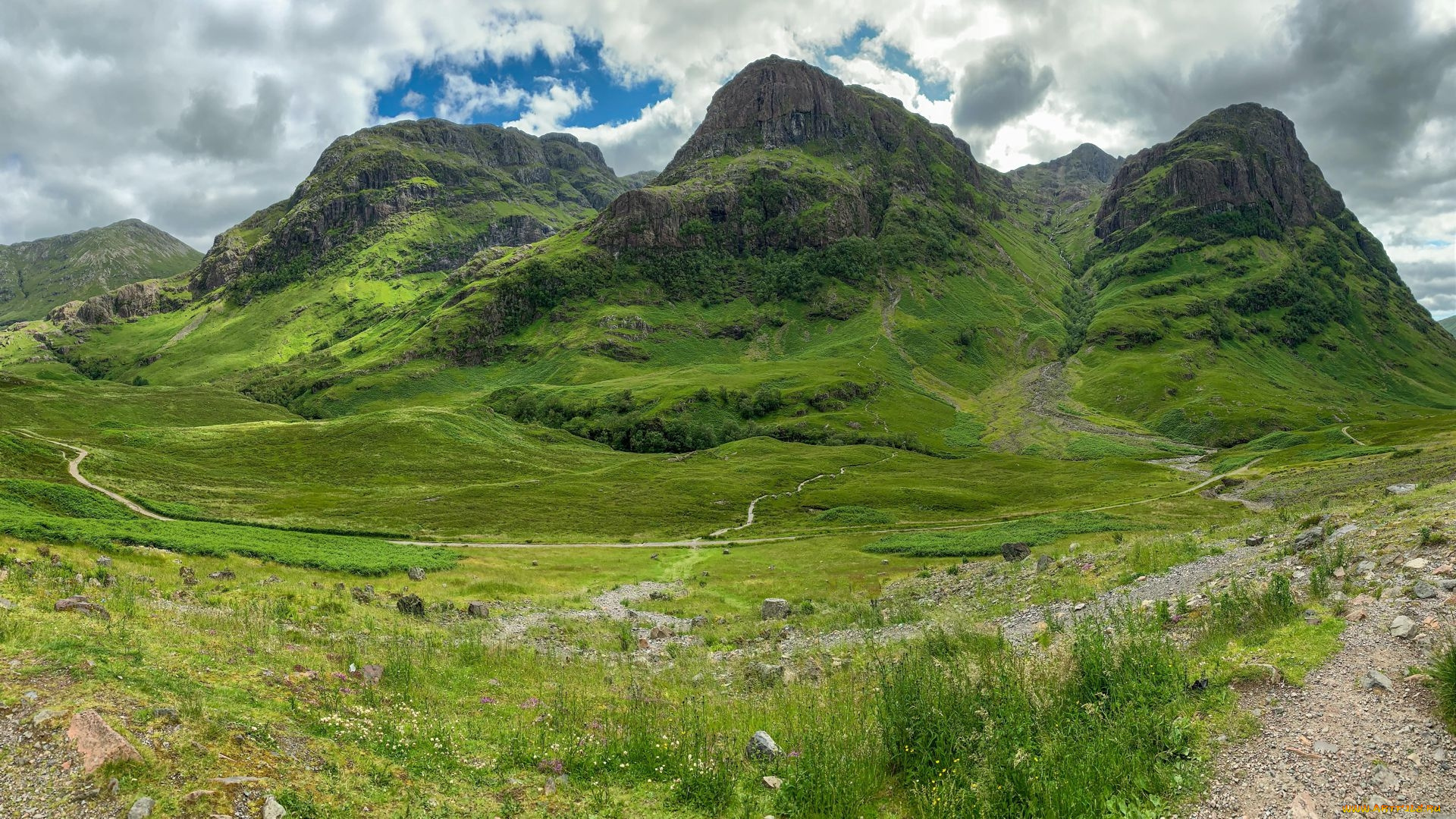 the, three, sisters, at, glencoe, scotland, природа, горы, the, three, sisters, at, glencoe