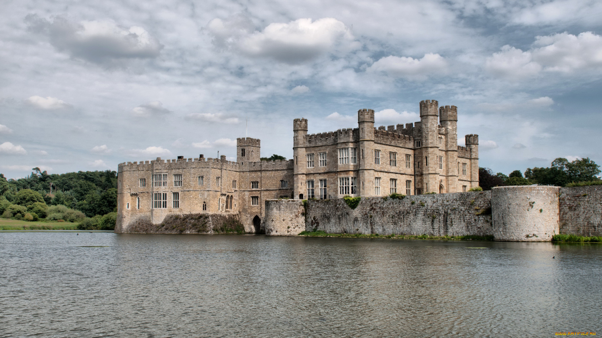 leeds, castle, kent, england, города, дворцы, замки, крепости, стены, вода, башни