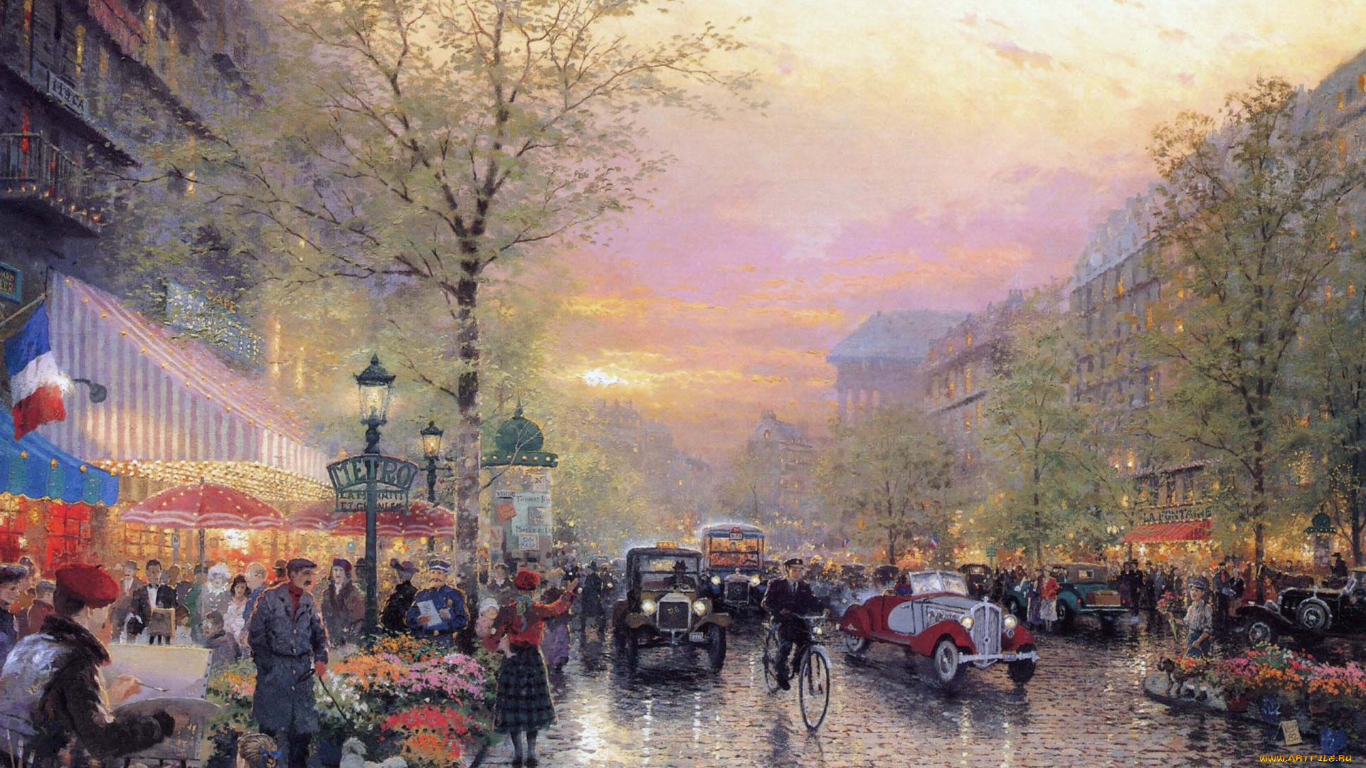 thomas, kinkade, рисованные, paris, france