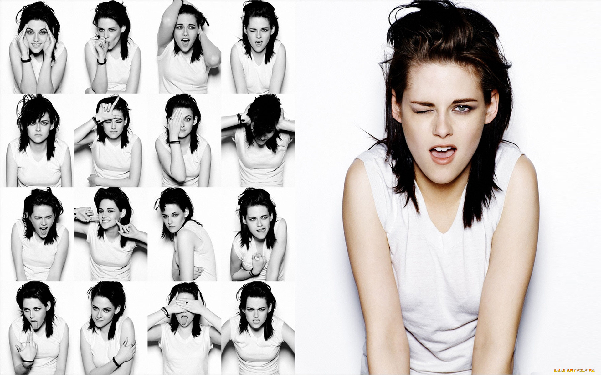 Kristen, Stewart, девушки, , , фотоколлаж, жесты