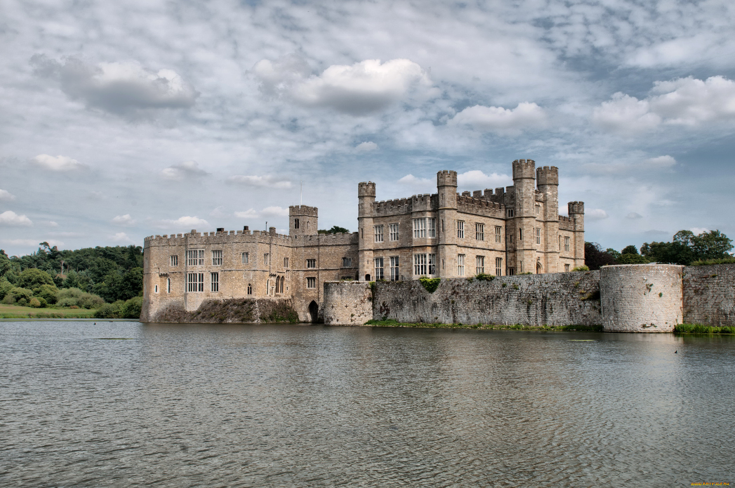 leeds, castle, kent, england, города, дворцы, замки, крепости, стены, вода, башни