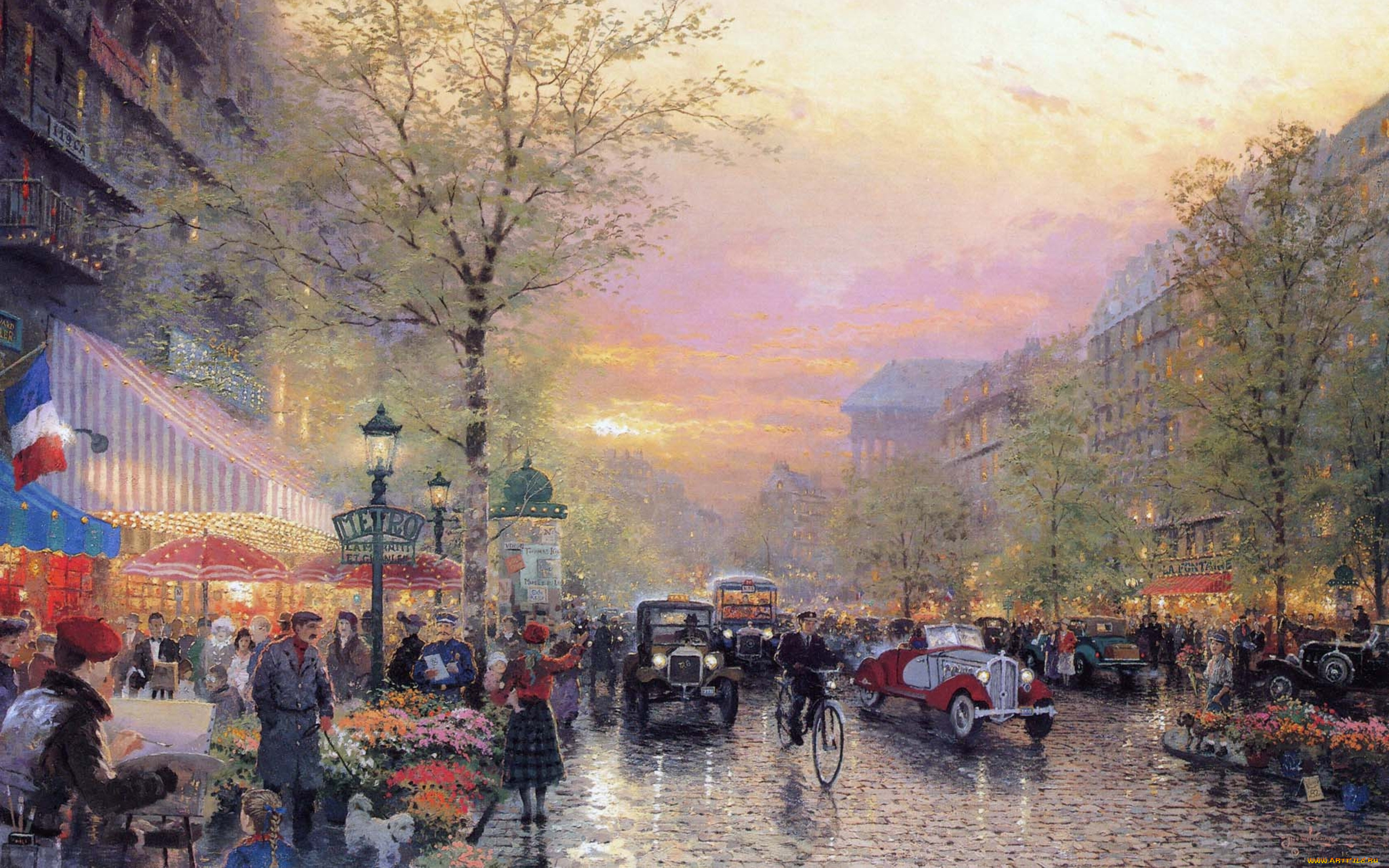 thomas, kinkade, рисованные, paris, france