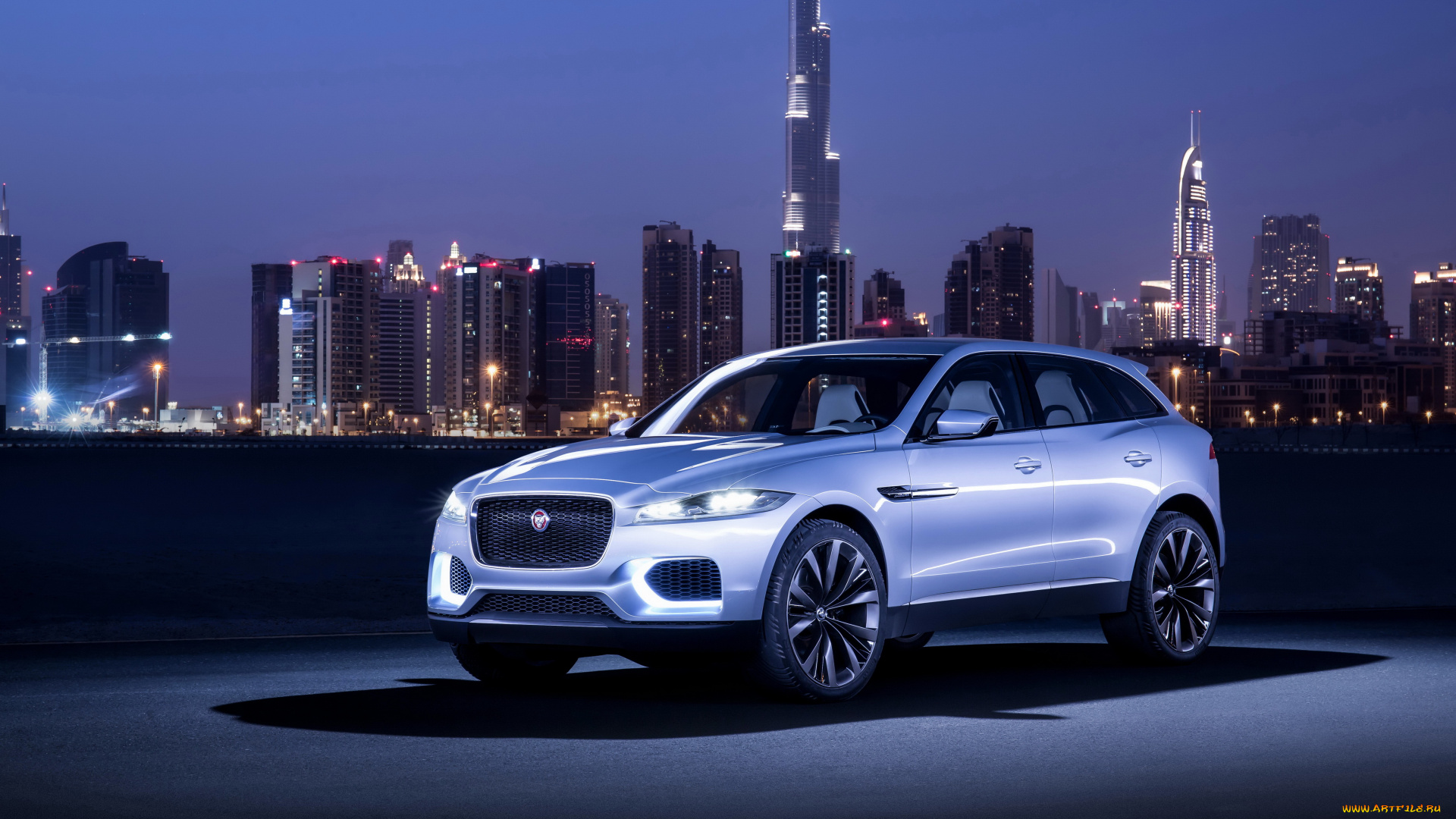 2013, jaguar, c-x17, автомобили, jaguar, огни, ночь, дубаи