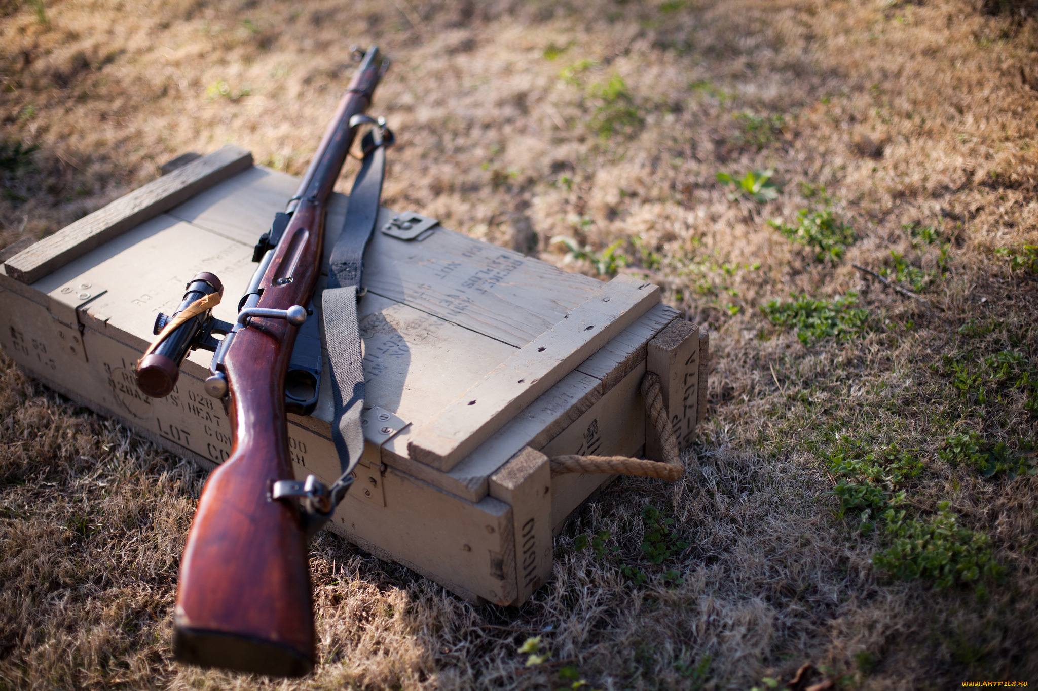 оружие, винтовкиружьямушкетывинчестеры, снайперская, m91-30, трава, ящик, мосина, винтовка