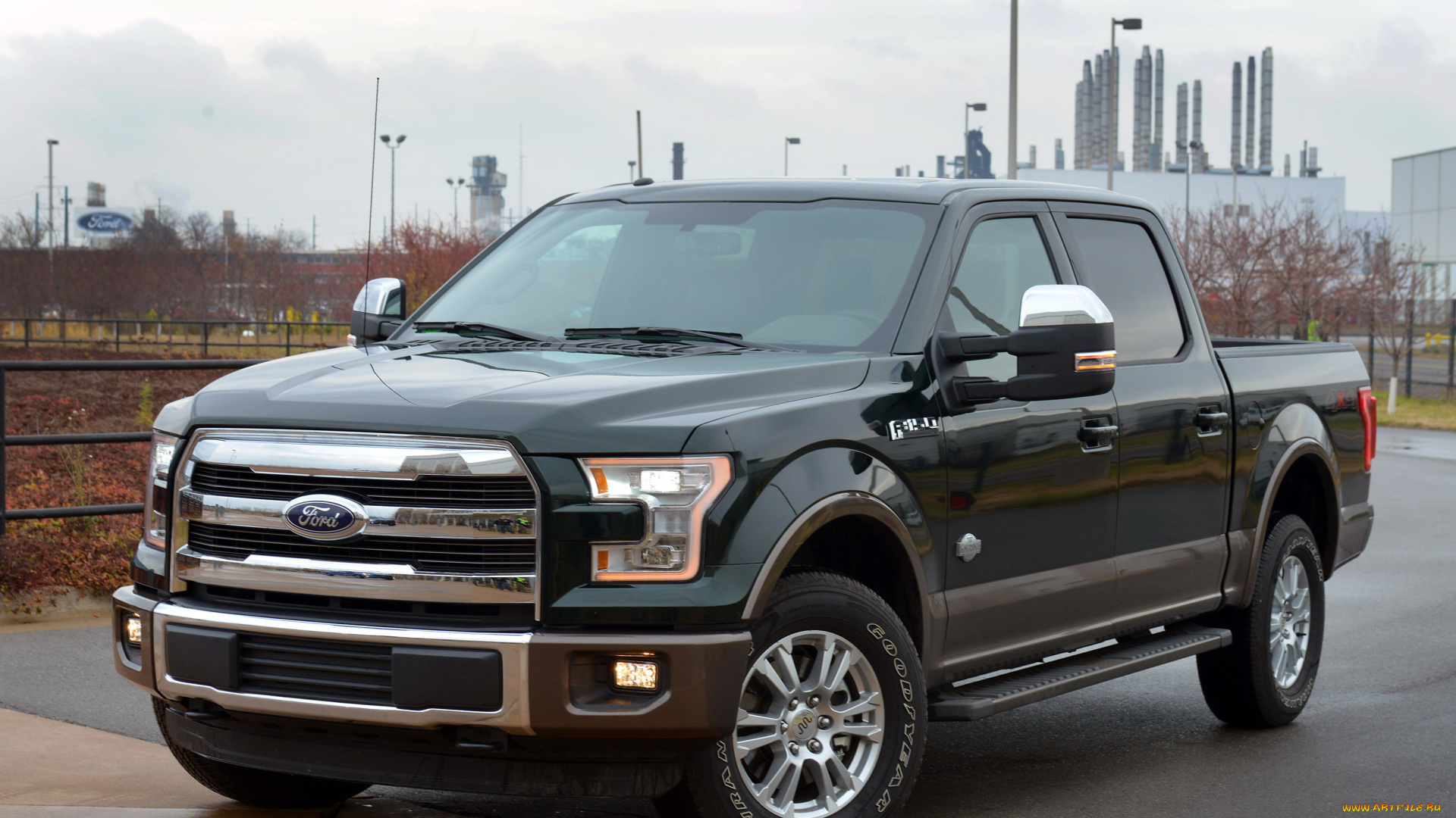 автомобили, ford, 2015г, f-150, king, ranch, темный, crew, super