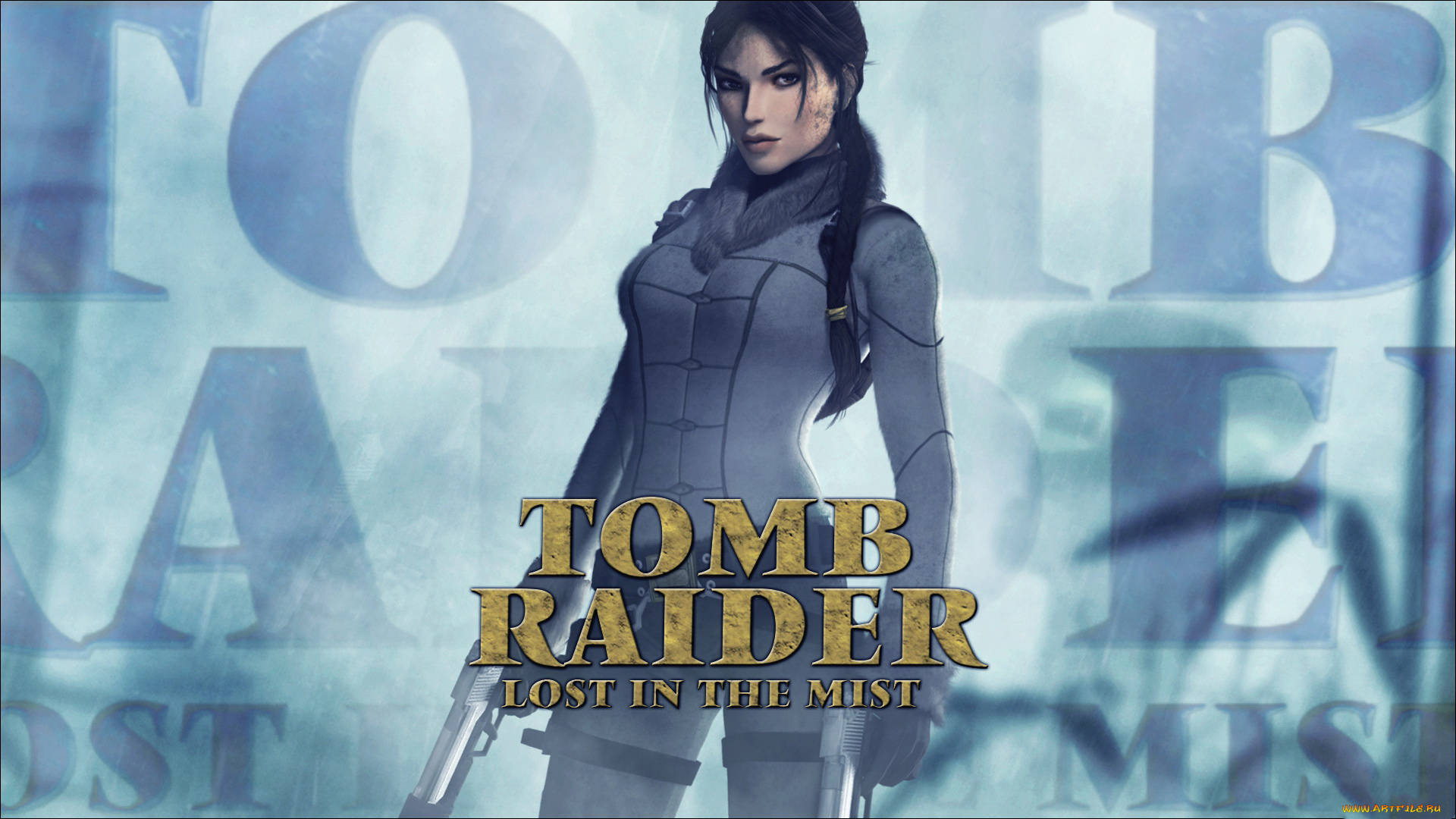 видео, игры, tomb, raider, 2013, девушка, униформа, пистолет, взгляд, фон