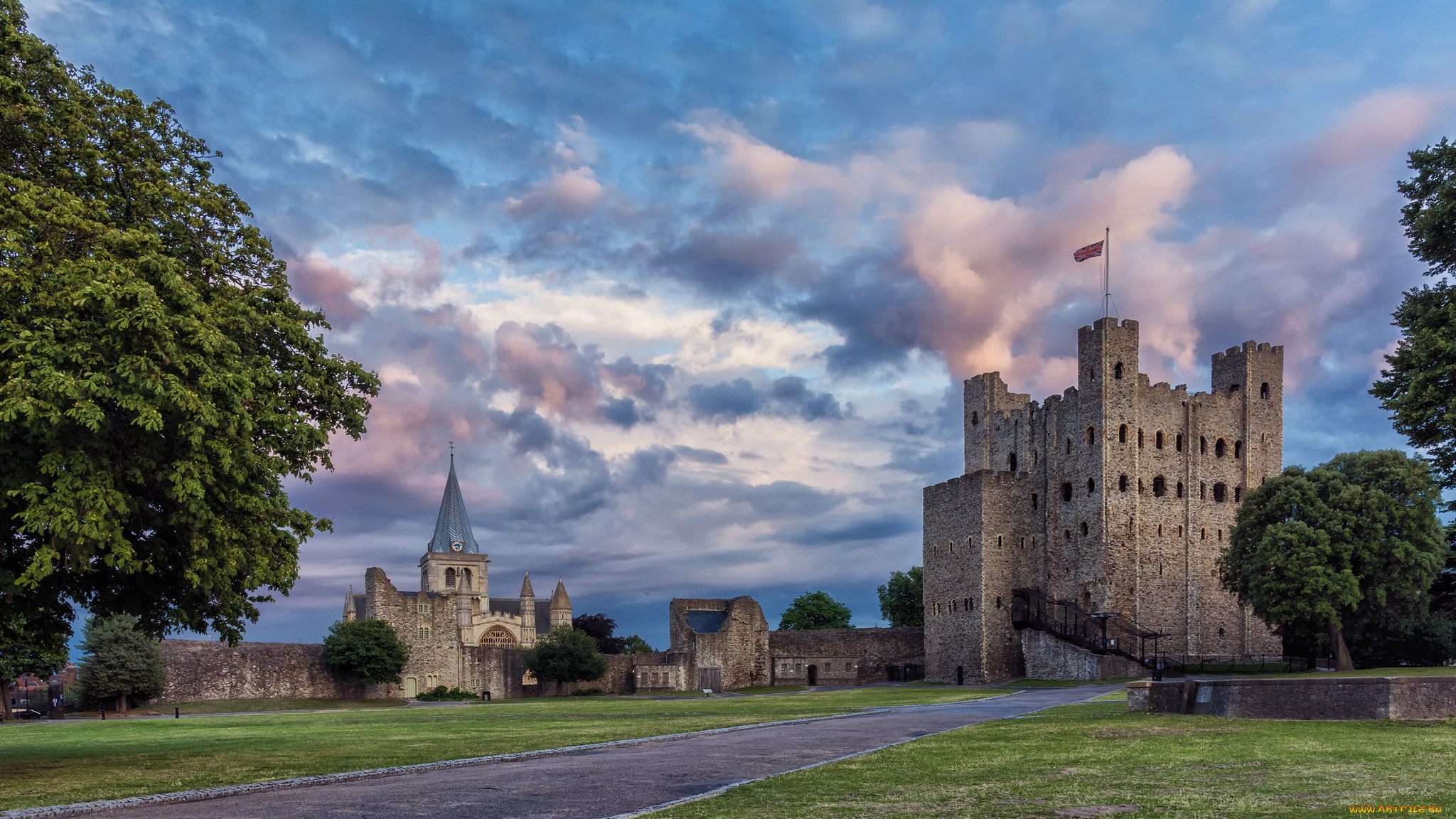 rochester, castle, города, замки, англии, замок