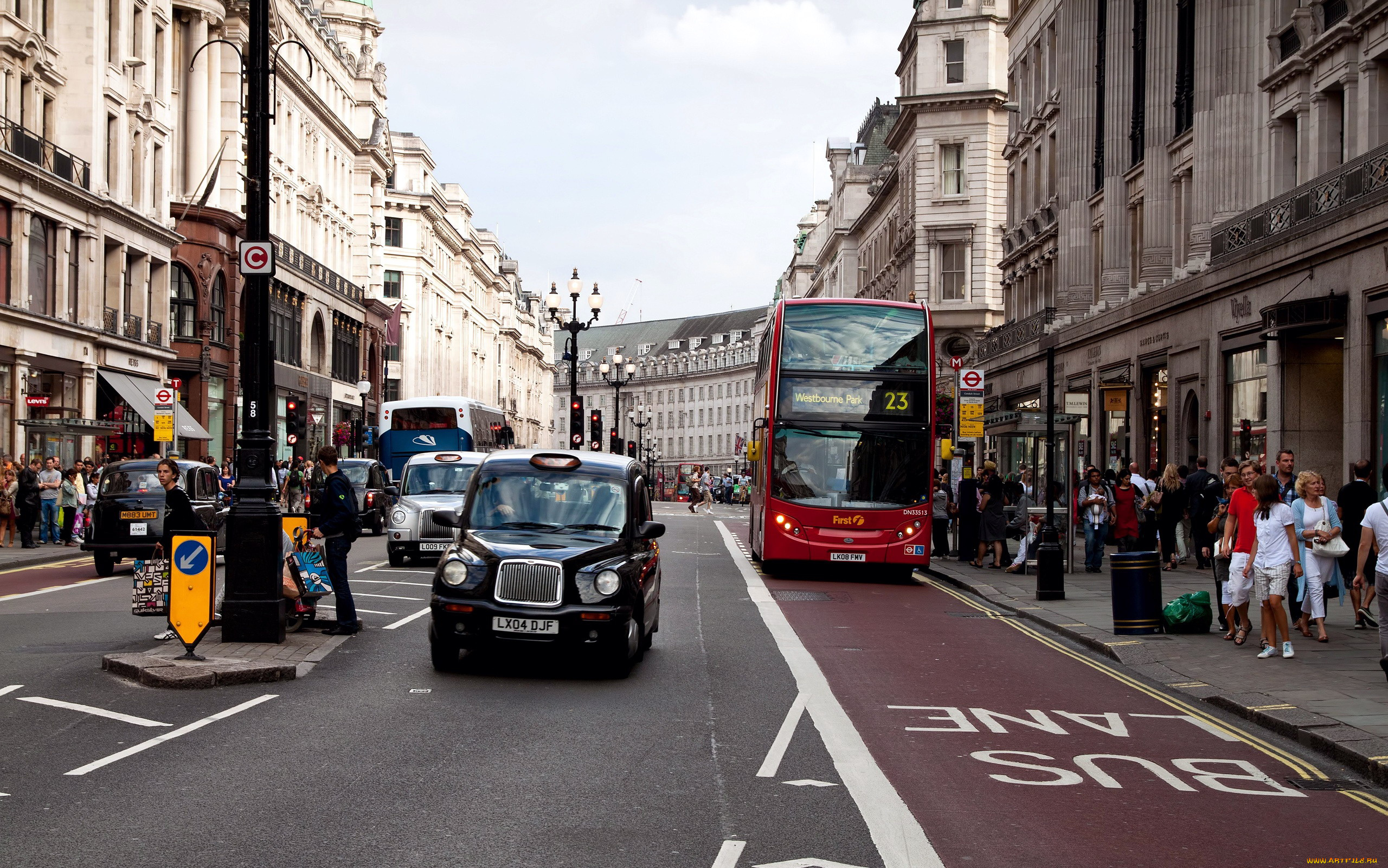 города, лондон, , великобритания, автобус, улица, такси