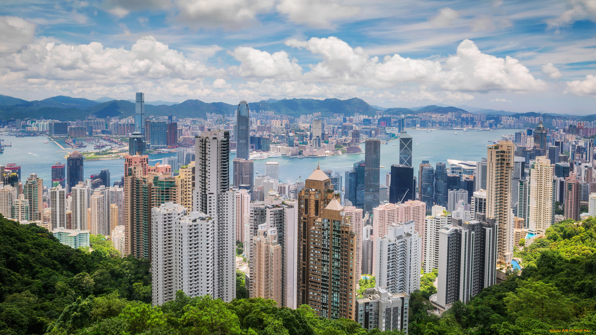 hong, kong, города, гонконг, , китай, небоскребы, панорама