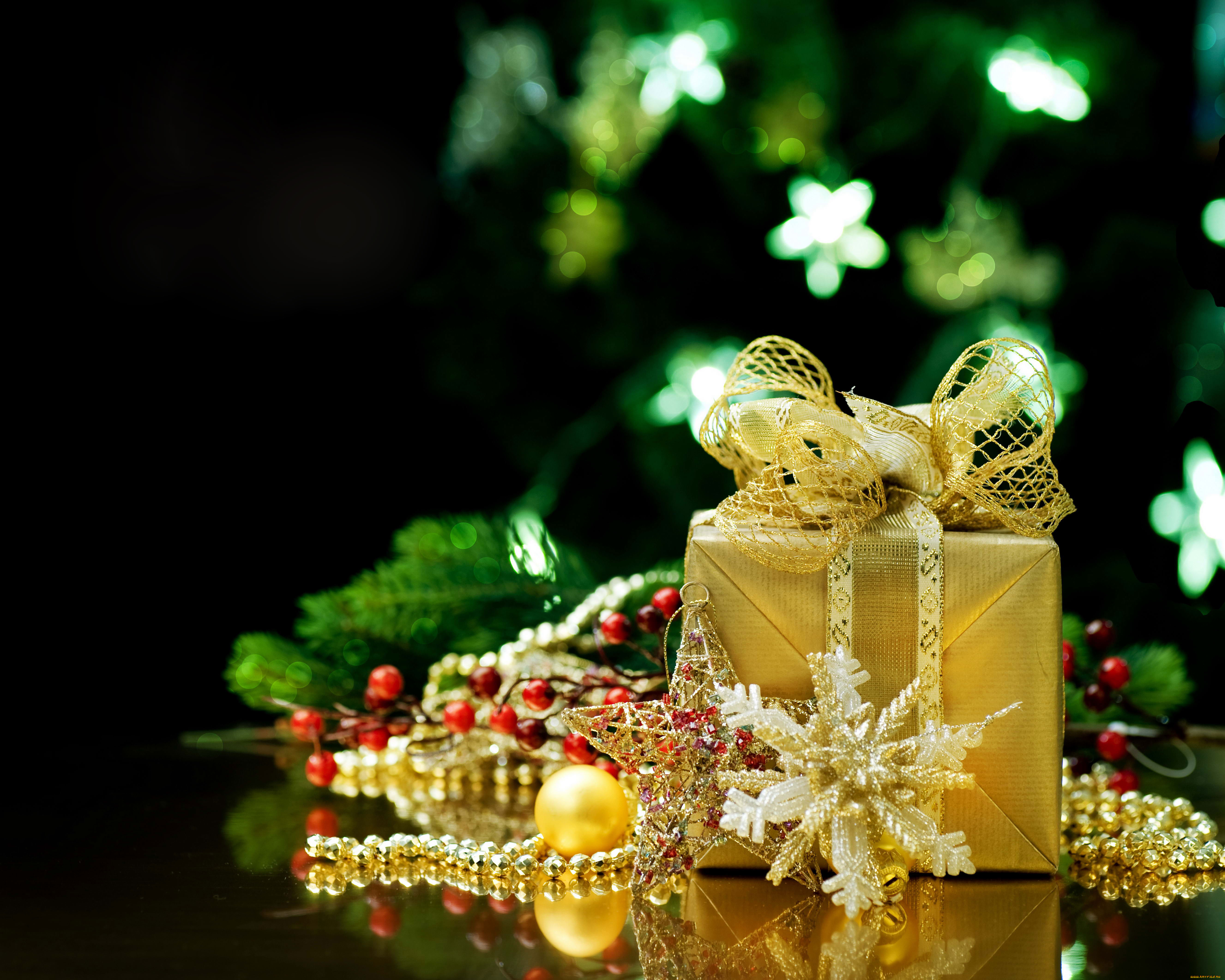 праздничные, подарки, коробочки, украшения