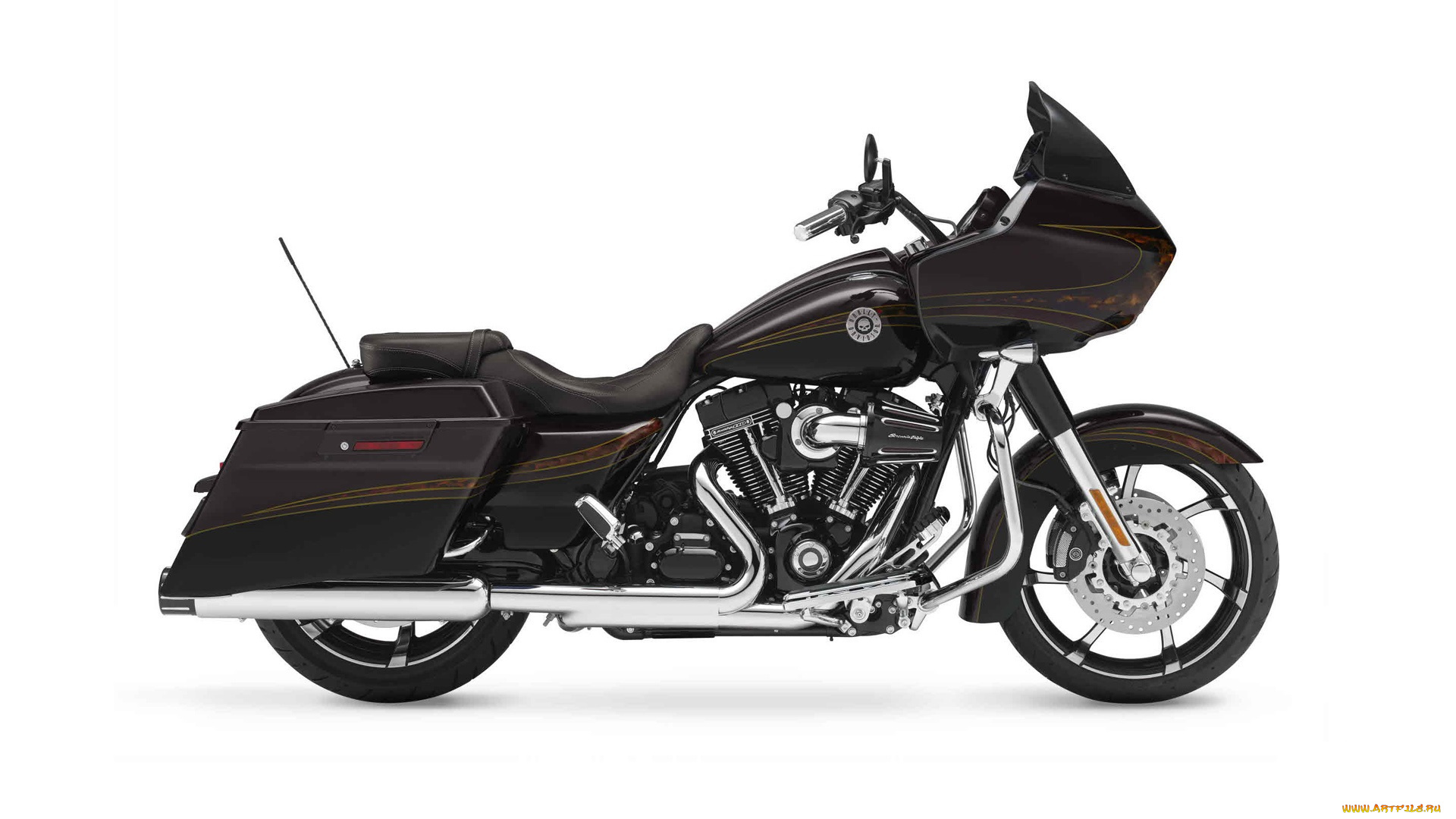 мотоциклы, harley-davidson, custom, 2012, темный, glide, cvo, road, harley, davidson