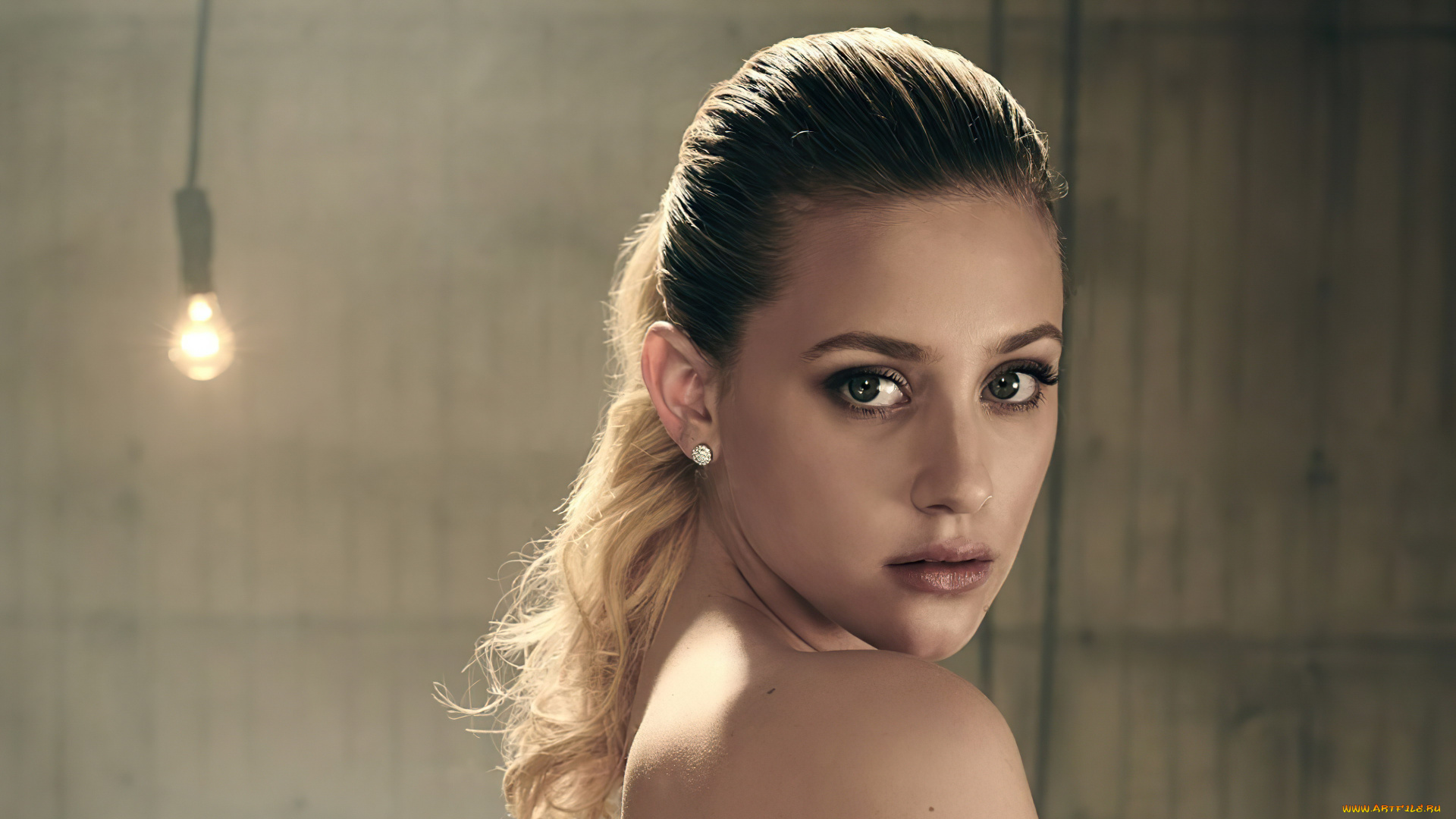 девушки, lili, reinhart, блондинка, лицо, лампочка