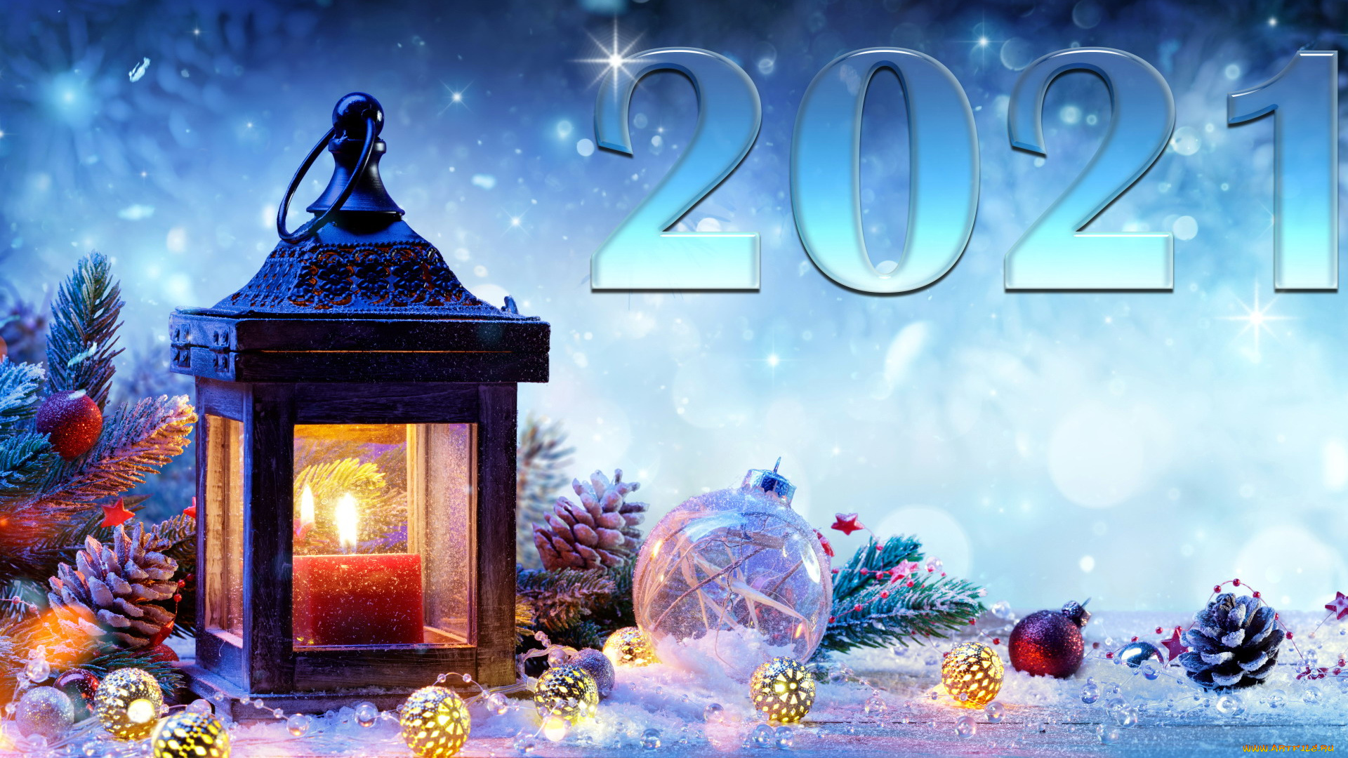 праздничные, новогодние, свечи, фонарь, год, шарики, шишки, ёлка