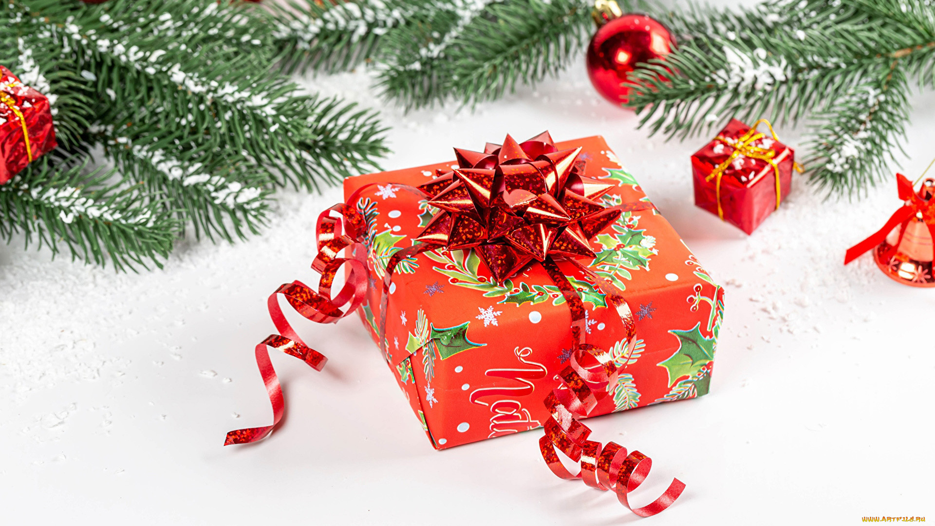 праздничные, подарки, и, коробочки, подарок, серпантин