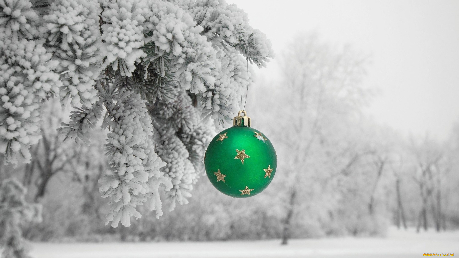 праздничные, шары, елка, шарик, снег