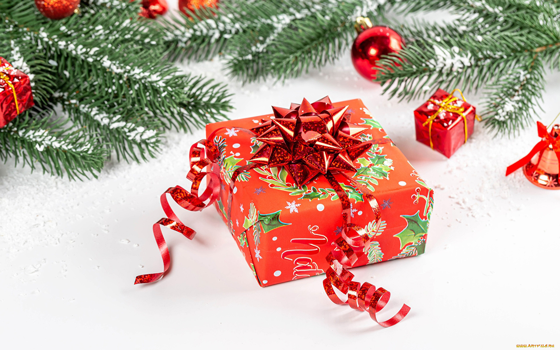 праздничные, подарки, и, коробочки, подарок, серпантин