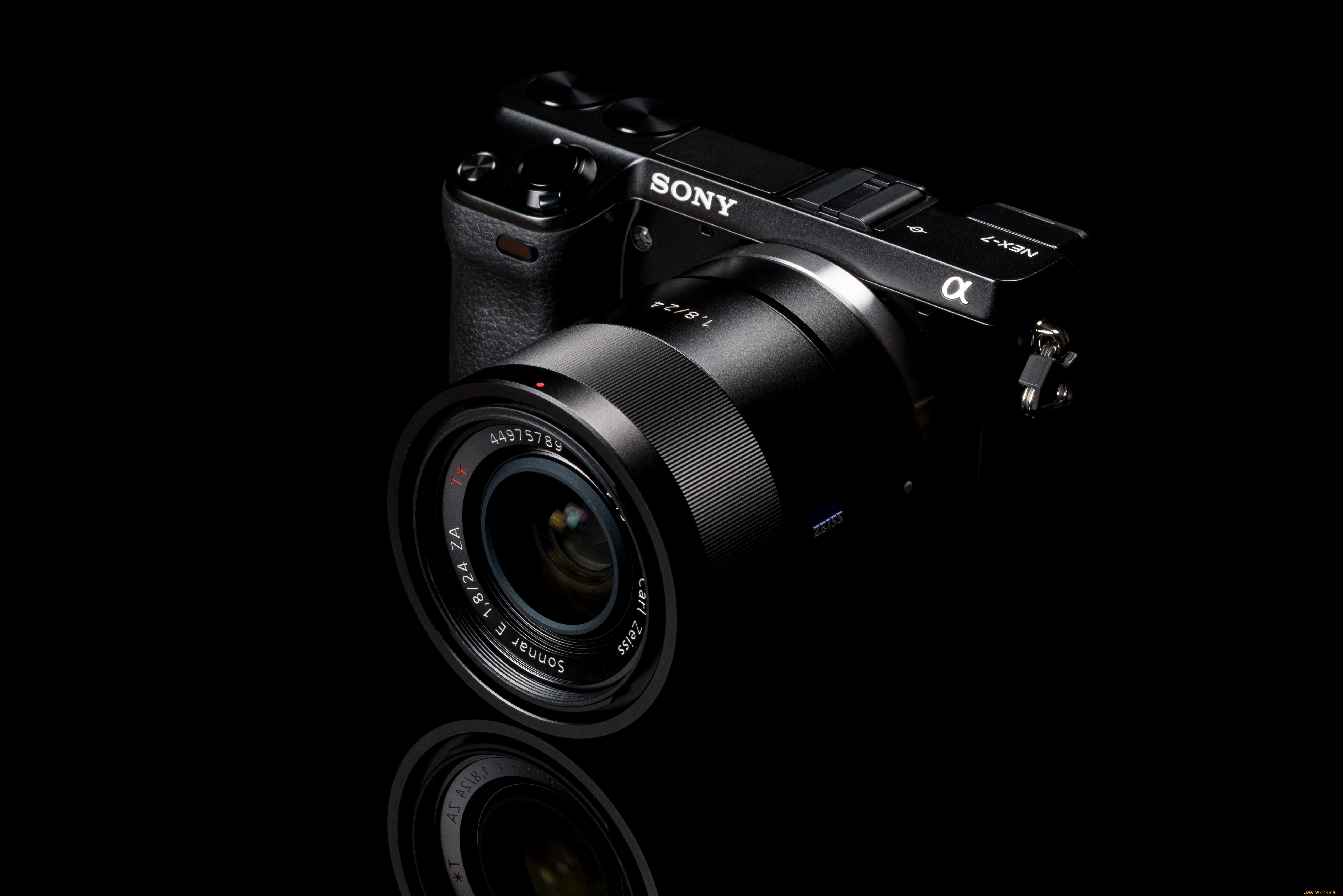 бренды, sony, фотоаппарат, черный, фон, объектив, nex-7