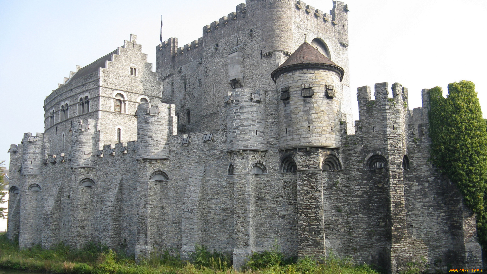 castle, of, counts, , ghent, , belgium, города, -, дворцы, , замки, , крепости, замок, серый, кирпич