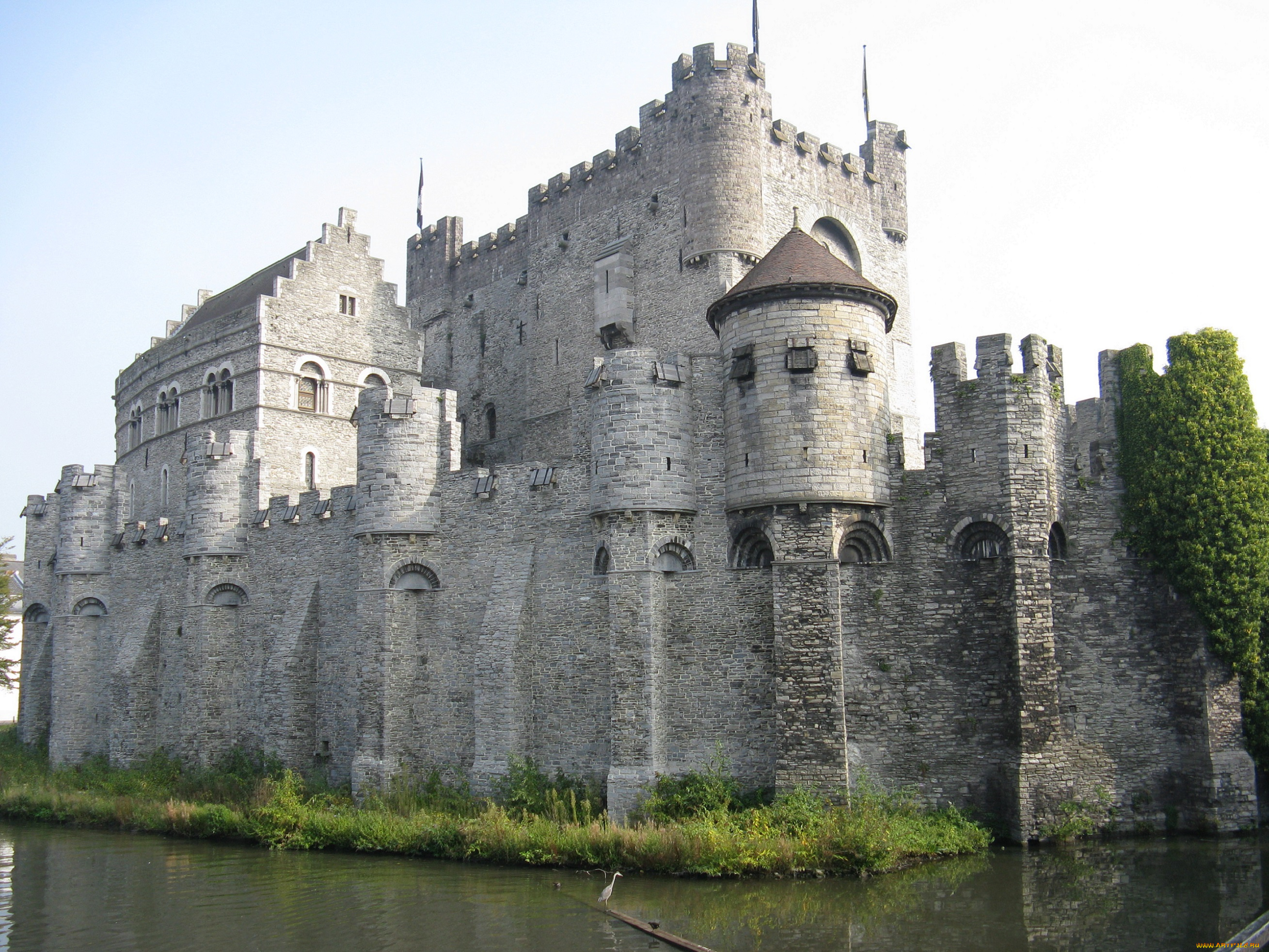 castle, of, counts, , ghent, , belgium, города, -, дворцы, , замки, , крепости, замок, серый, кирпич