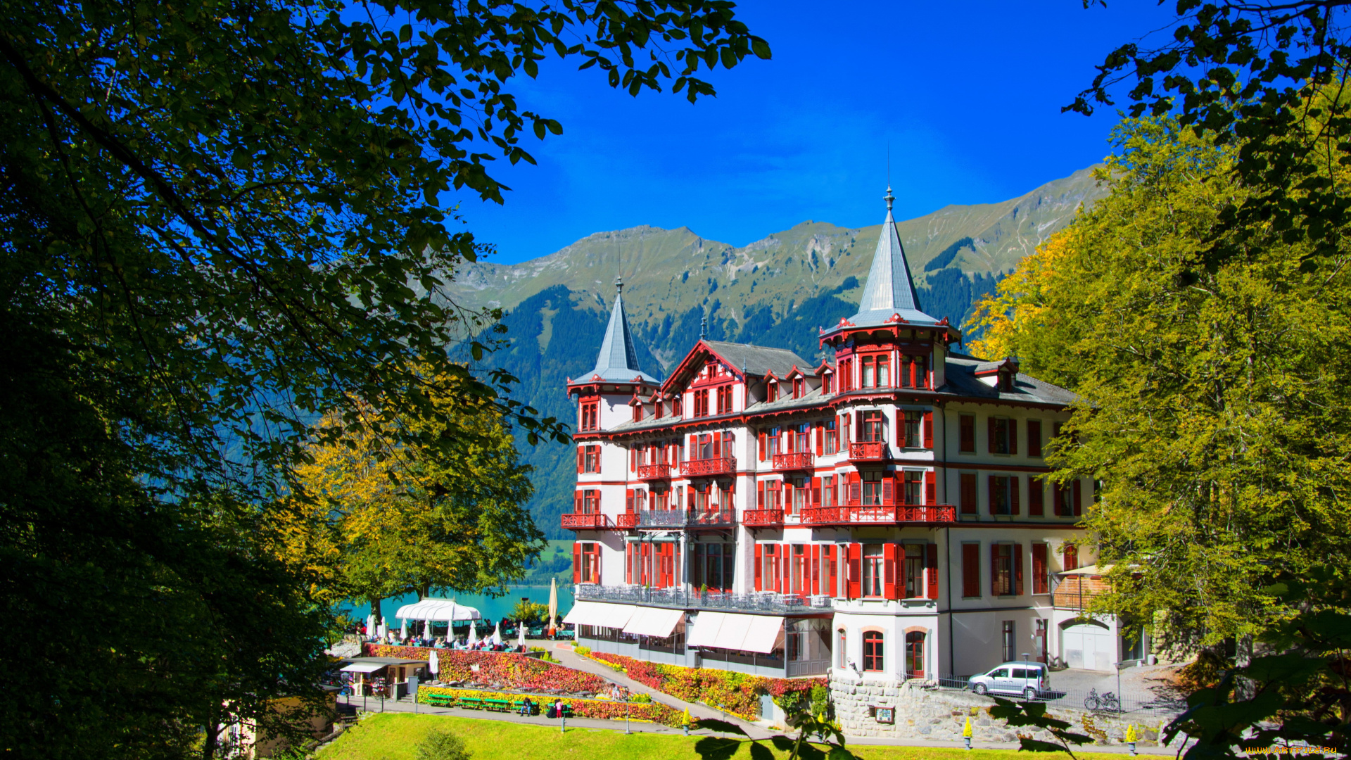 hotel, giessbach, brienz, швейцария, города, -, здания, , дома, пейзаж, дом, швейцария, гостиница