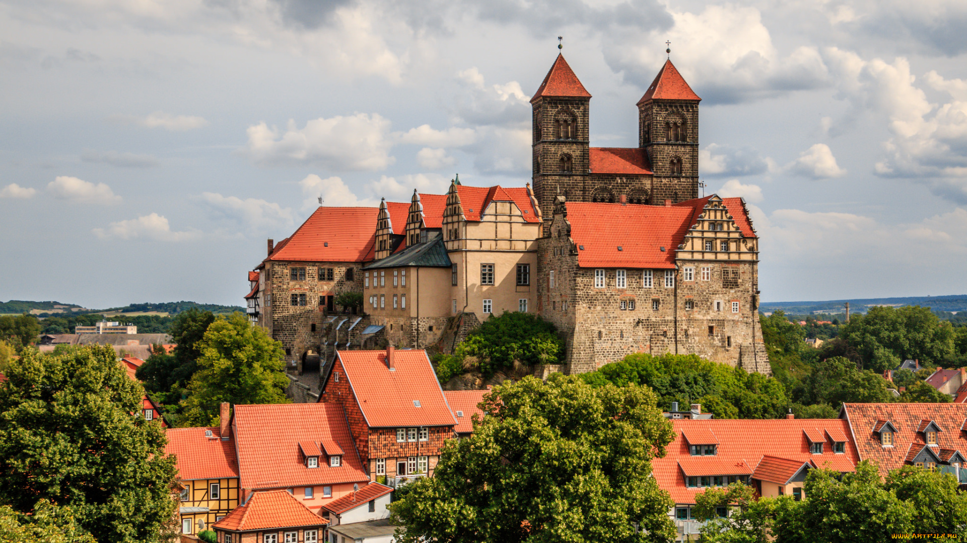 old, town, of, quedlinburg, , germany, , unesco, world, heritage, города, замки, германии, замок, башни, стены