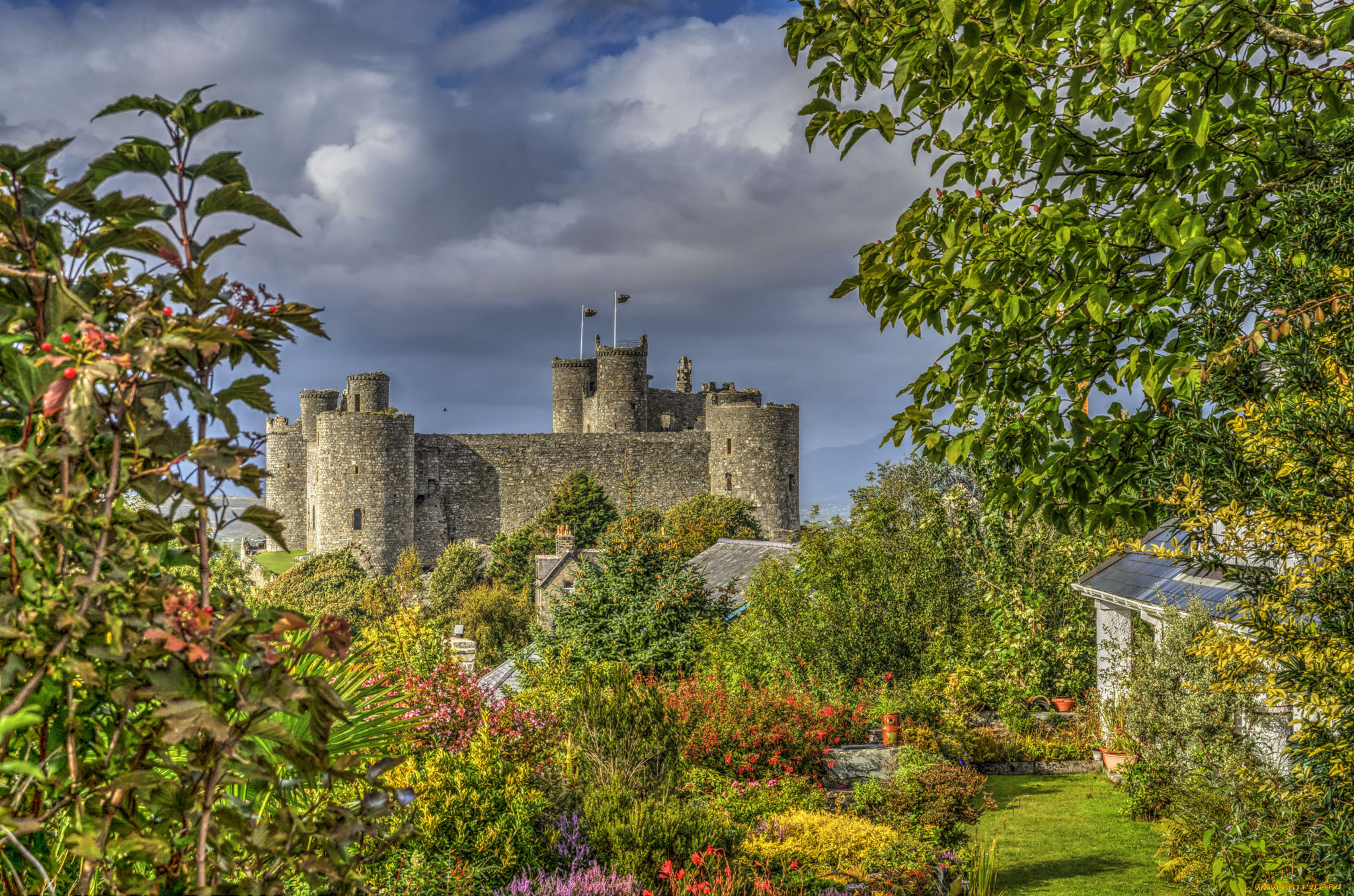 harlech, castle, города, -, дворцы, , замки, , крепости, стены, замок, башни