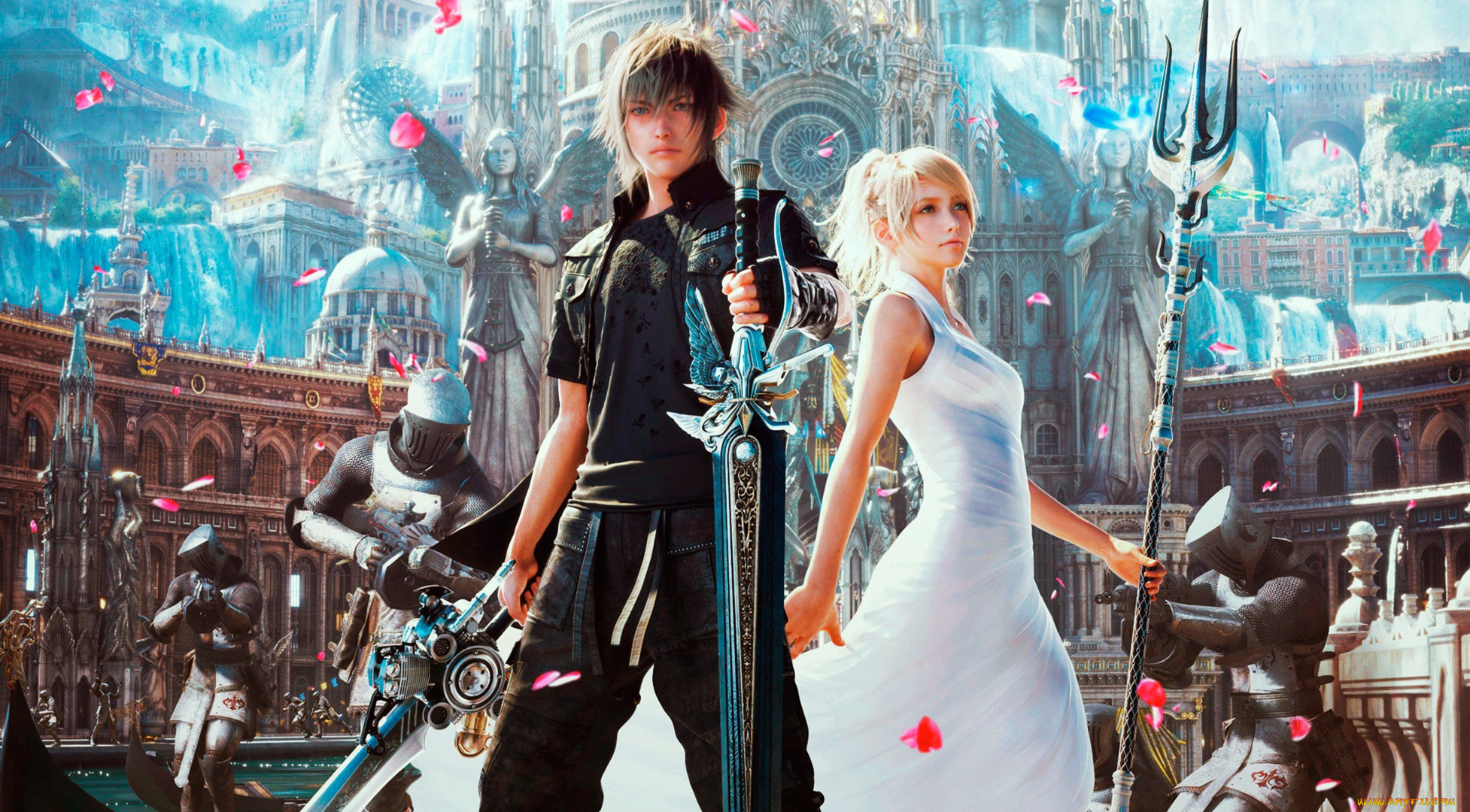 видео, игры, final, fantasy, xv, noctis, парень, luna, final, fantasy, девушка, square, enix, lucis, caelum, xv, lunafreya, nox, fleuret