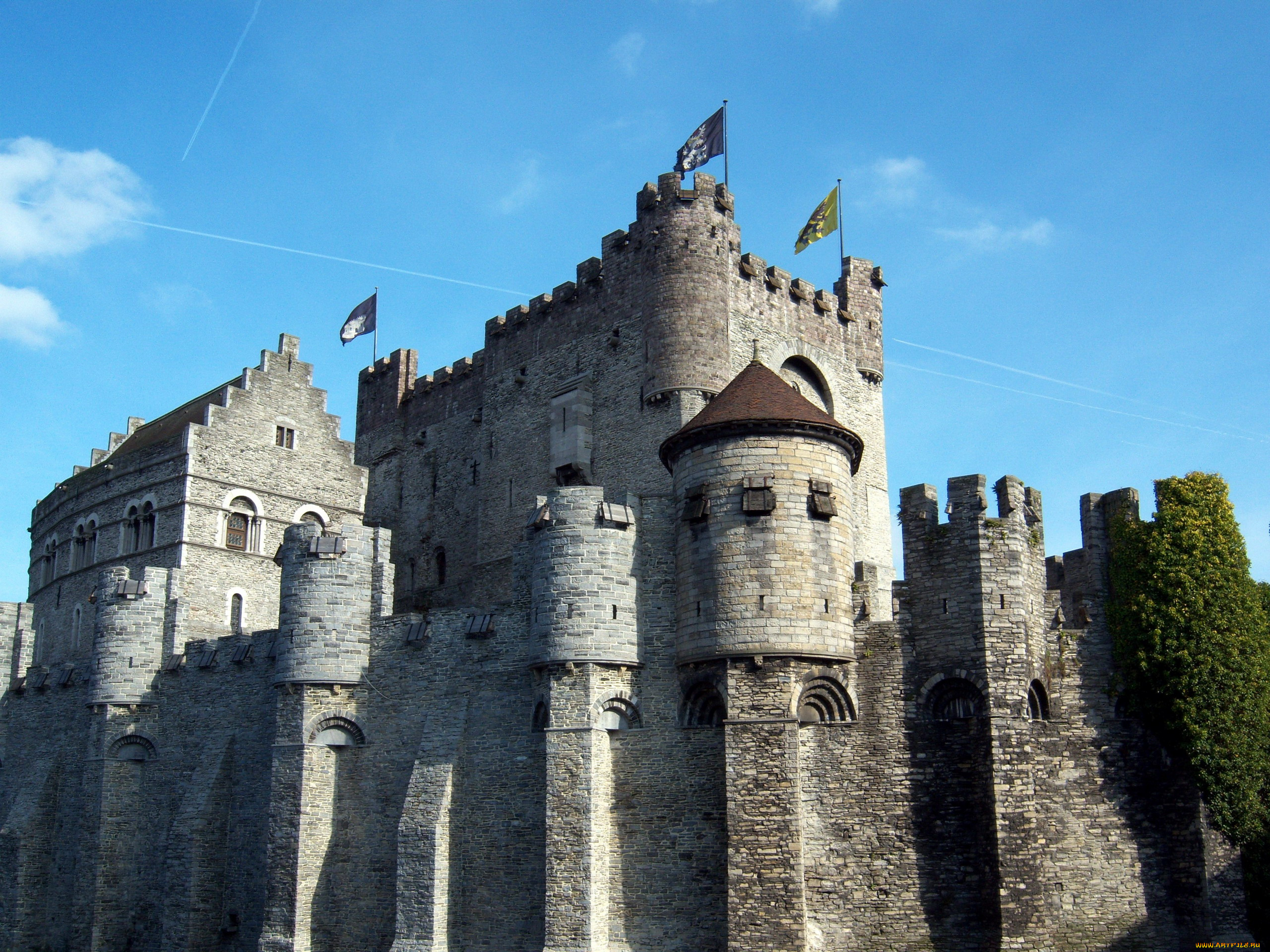 gravensteen, castle, города, замки, бельгии, gravensteen, castle