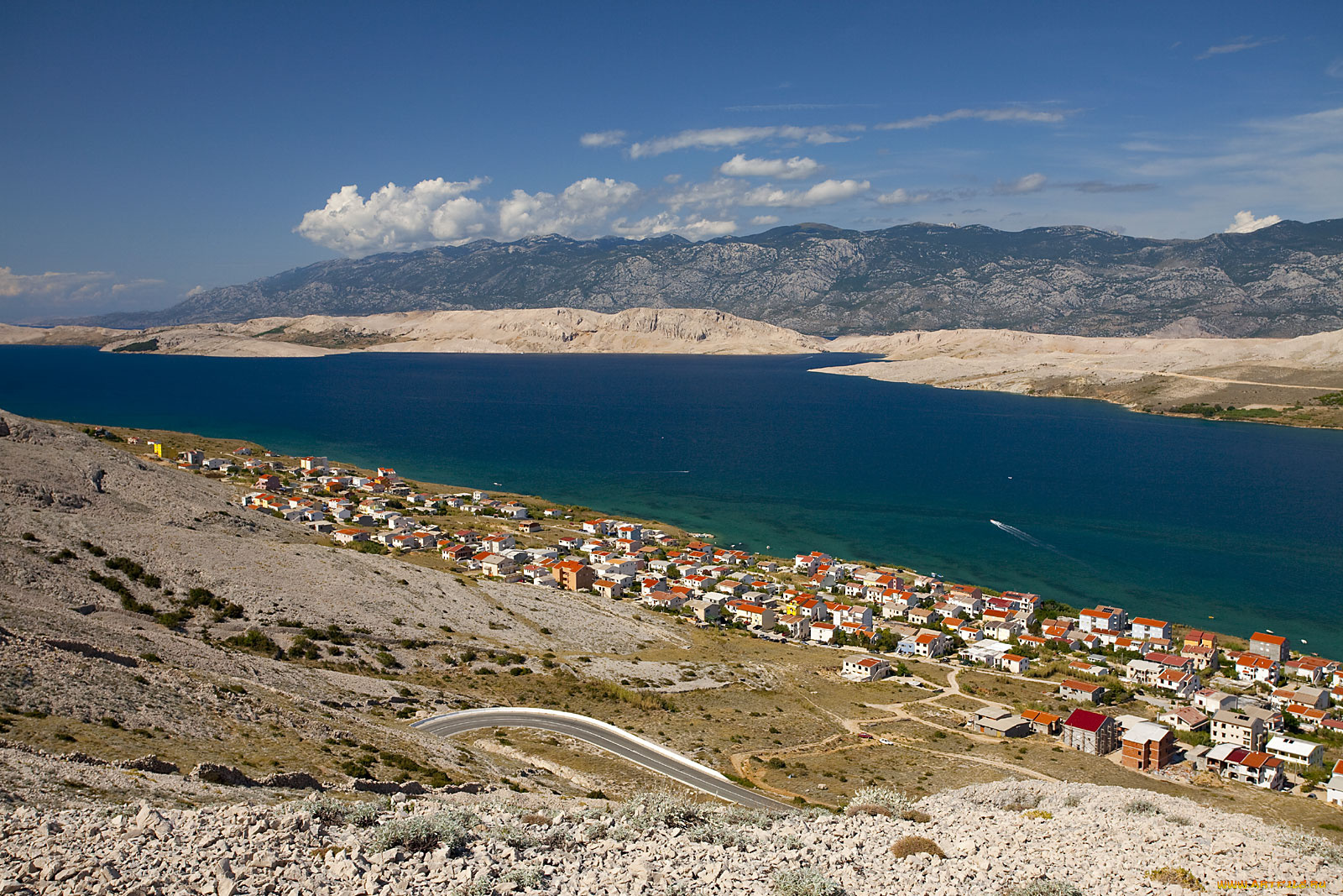 хорватия, города, панорамы, горы, панорама, залив, город