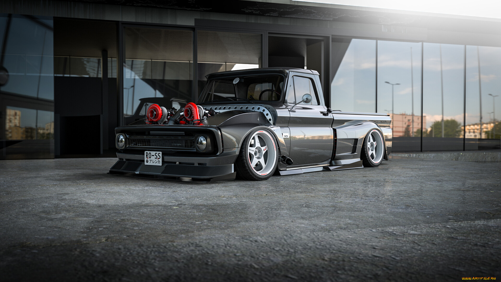 автомобили, 3д, chevrolet, c10, widebody, twin, turbo