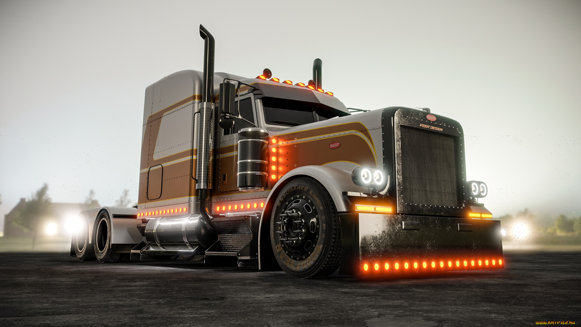 автомобили, 3д, peterbilt, 389, truck