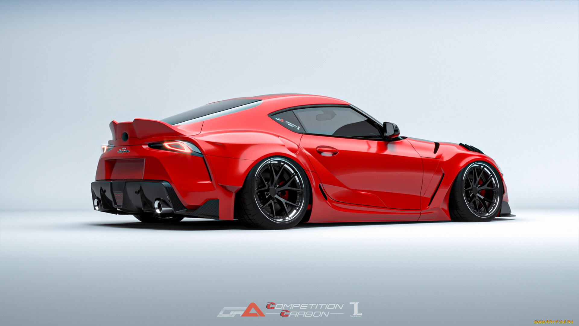 автомобили, 3д, toyota, supra, a90, widebody, kit, stance, tuning, competition, carbon