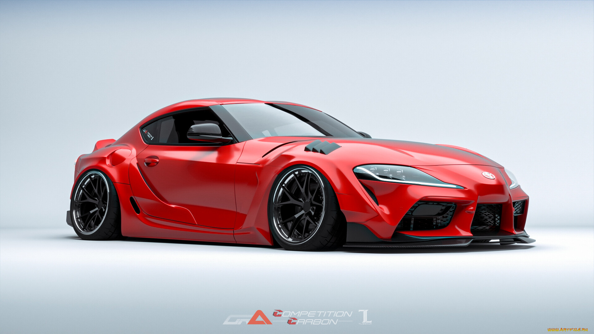 автомобили, 3д, toyota, supra, a90, widebody, kit, stance, tuning, competition, carbon