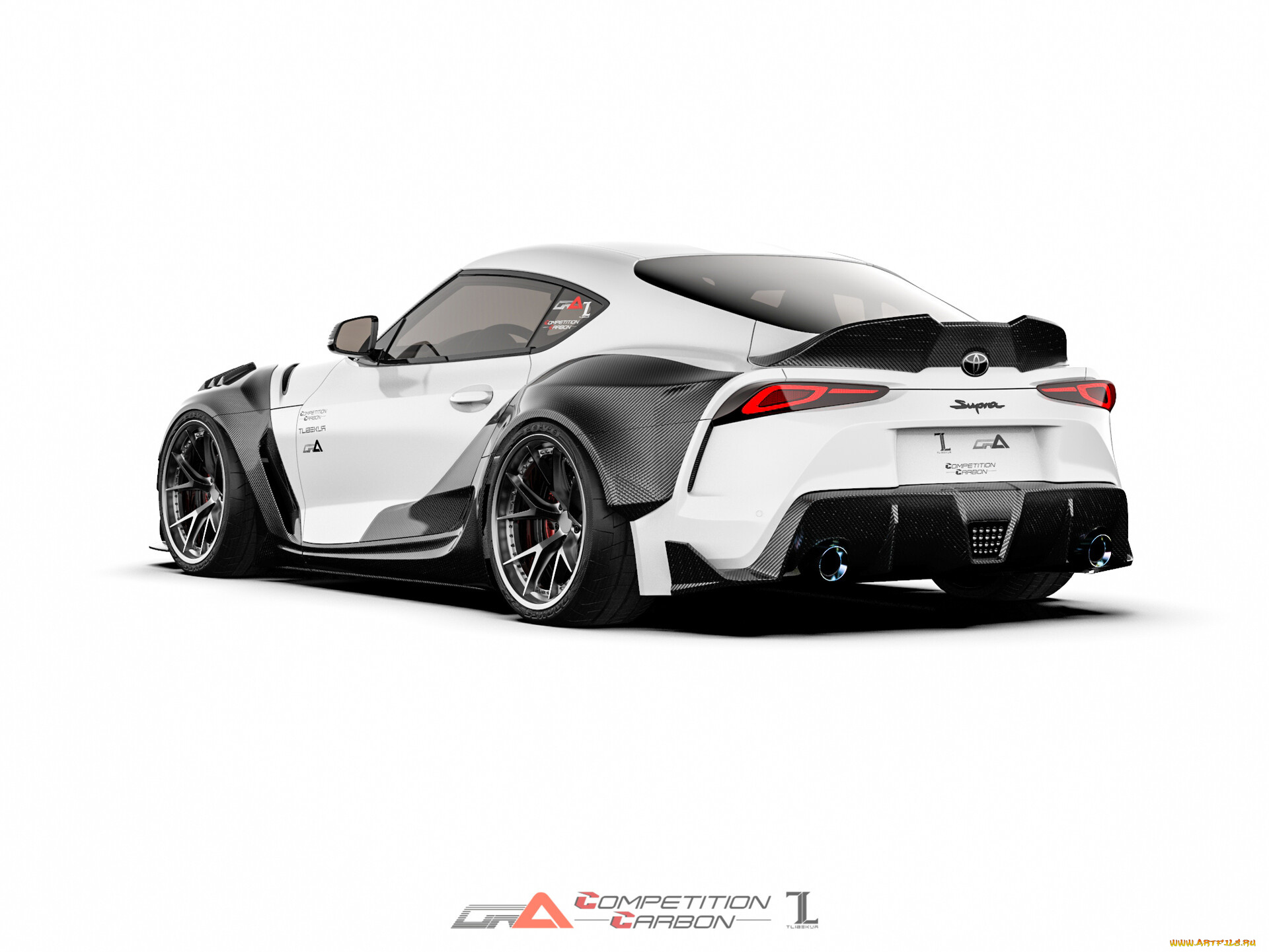 автомобили, 3д, toyota, supra, a90, widebody, kit, stance, tuning, competition, carbon