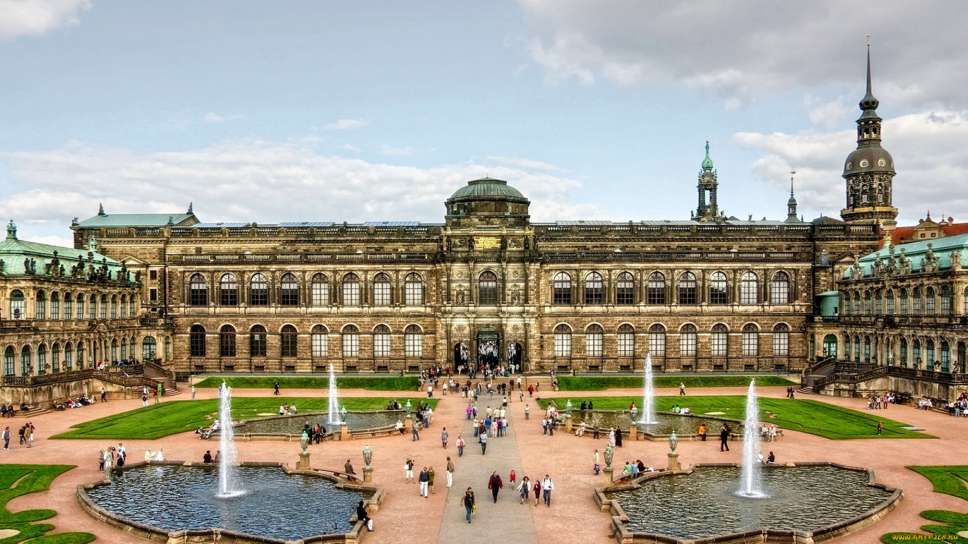 города, дрезден, германия, zwinger, palace