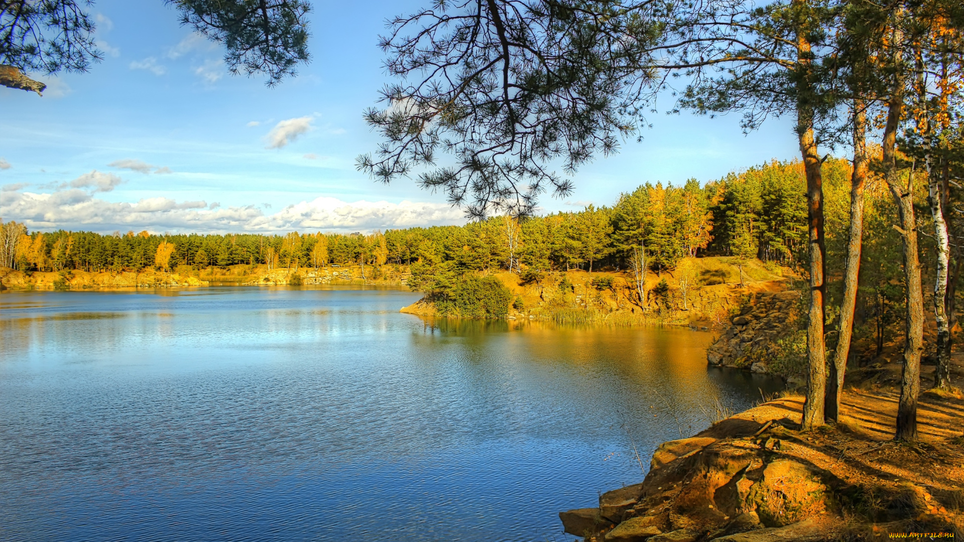 природа, реки, озера, вода, деревья